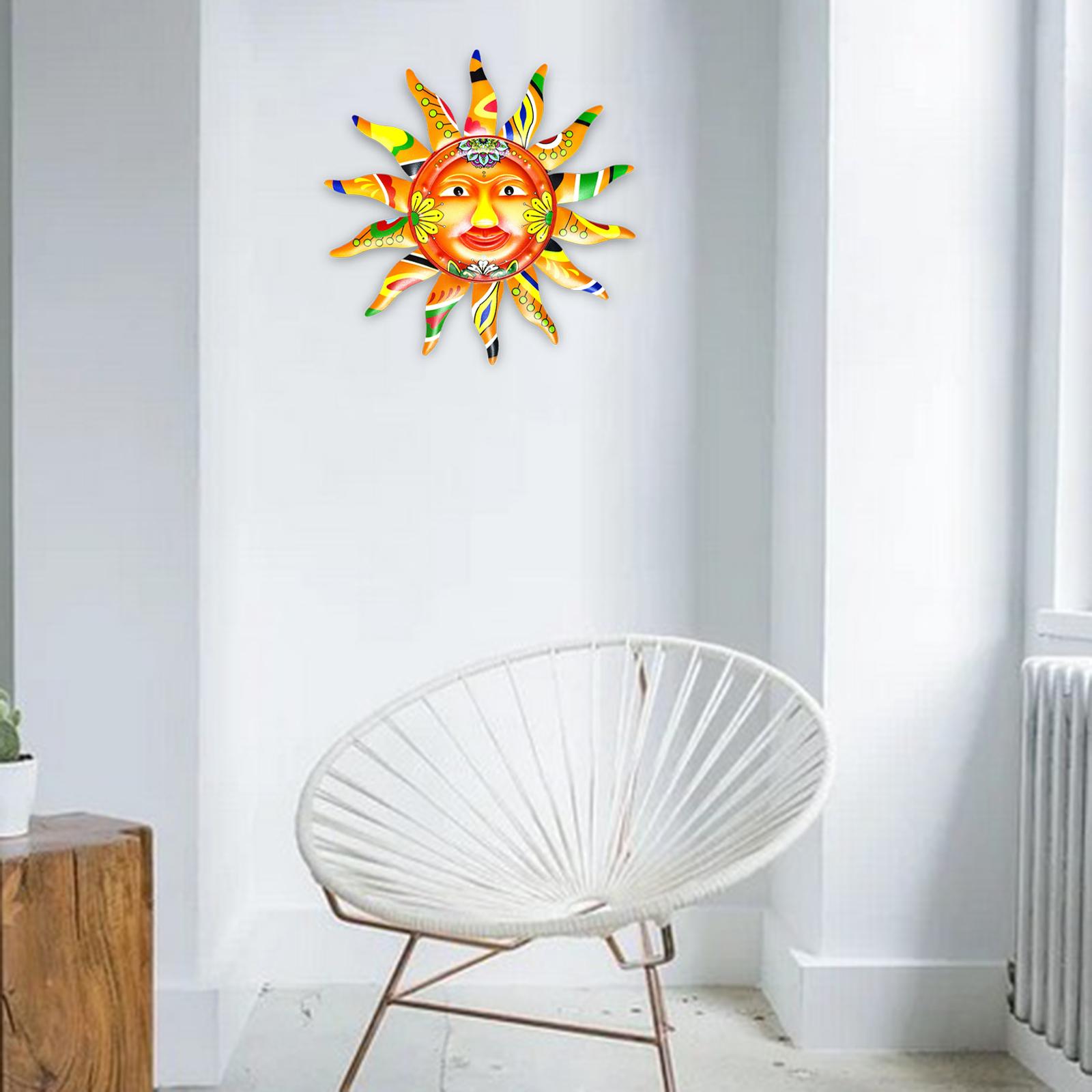Metal Sun Wall Art 12.8 Wall Decoration for Fence Yard Outside"
