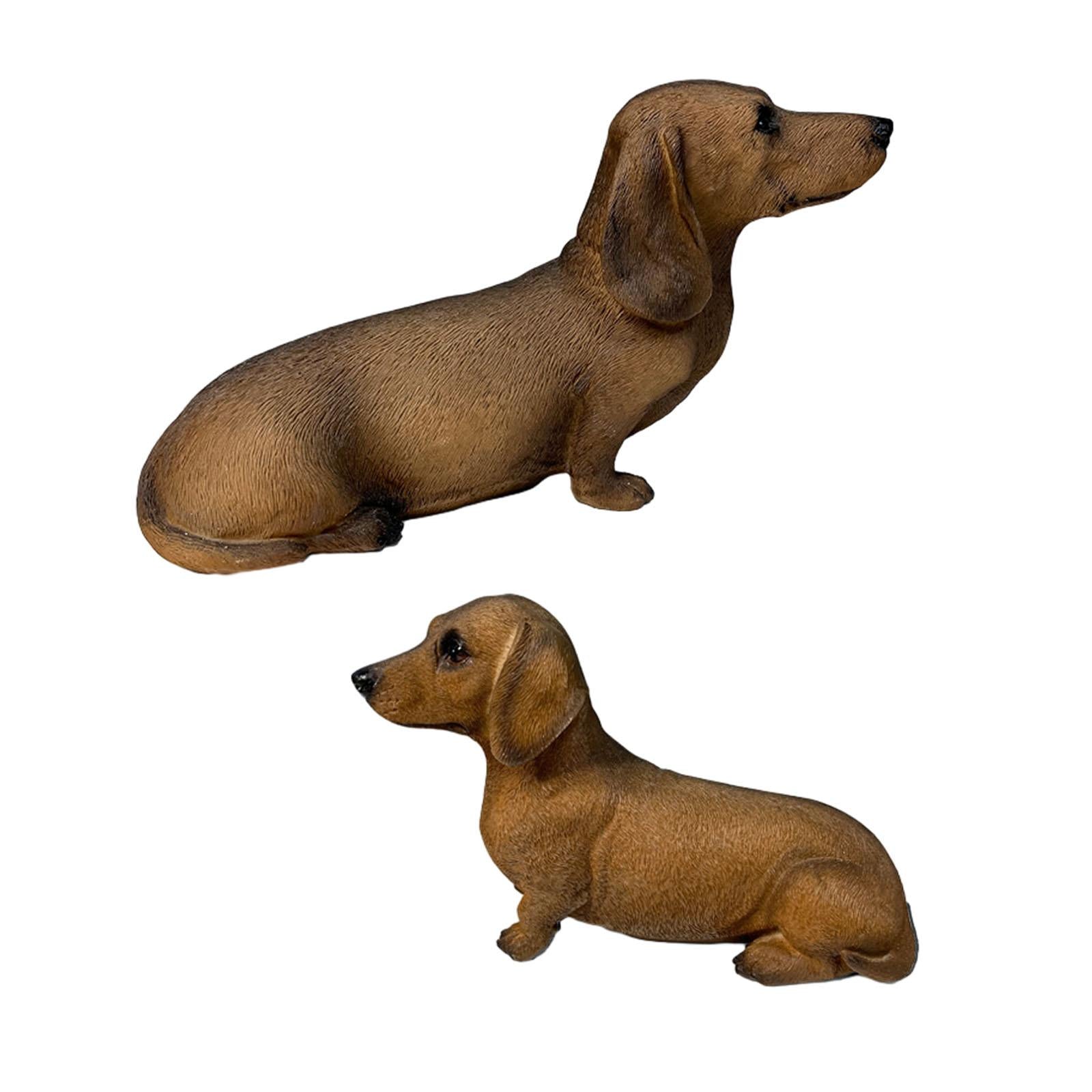 Dachshund Figurine Resin Dog Sculpture Dachshund Statue for Desktop Bookcase 24.5cmx9.5cmx15cm