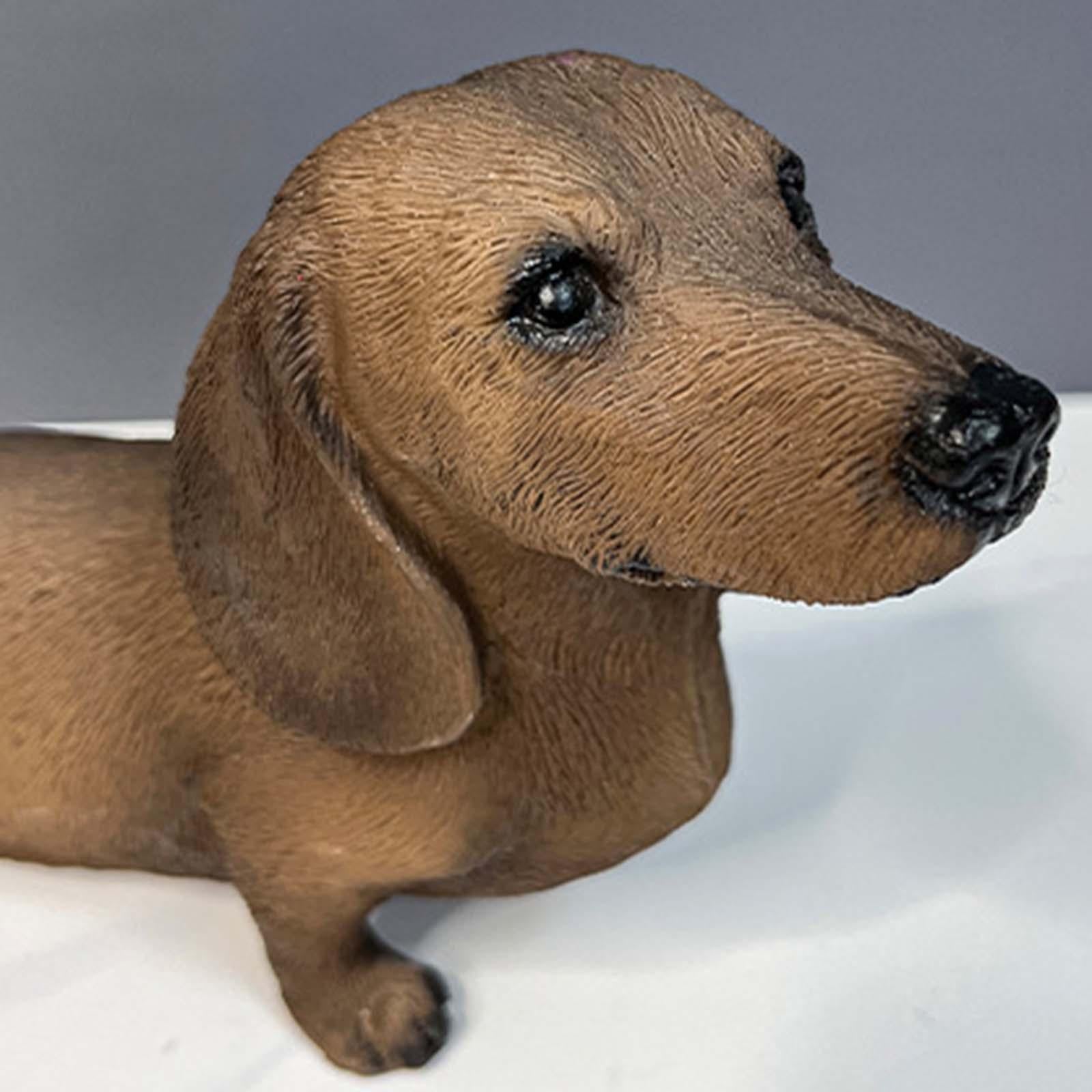 Dachshund Figurine Resin Dog Sculpture Dachshund Statue for Desktop Bookcase 24.5cmx9.5cmx15cm
