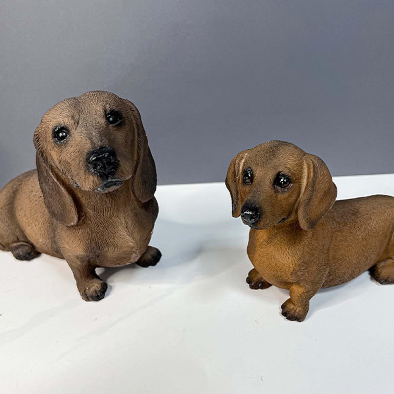 Dachshund Figurine Resin Dog Sculpture Dachshund Statue for Desktop Bookcase 24.5cmx9.5cmx15cm