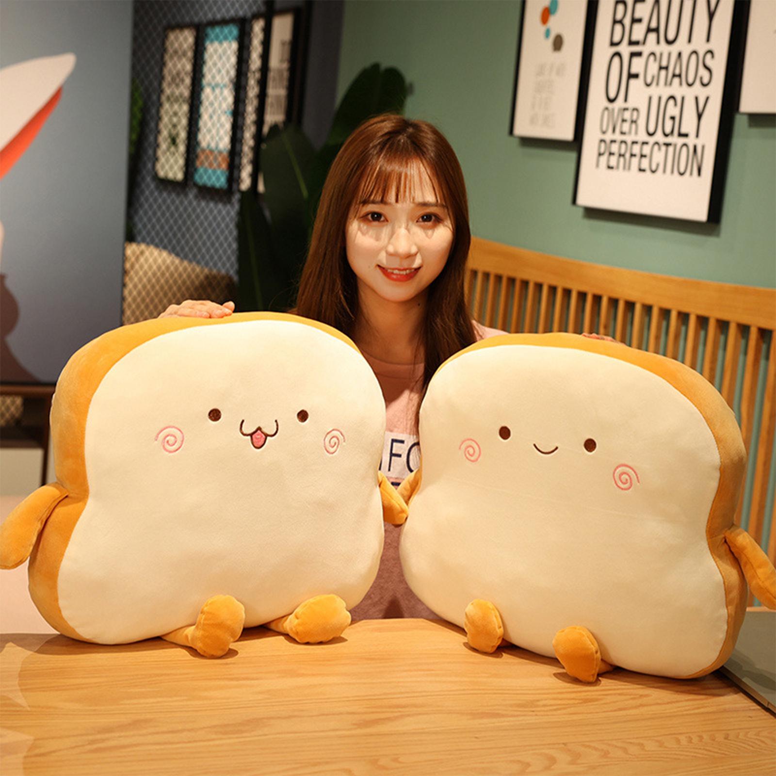Bread Plush Pillow with Blanket Adorable Sofa Pillow for Bedroom Office Car Style A