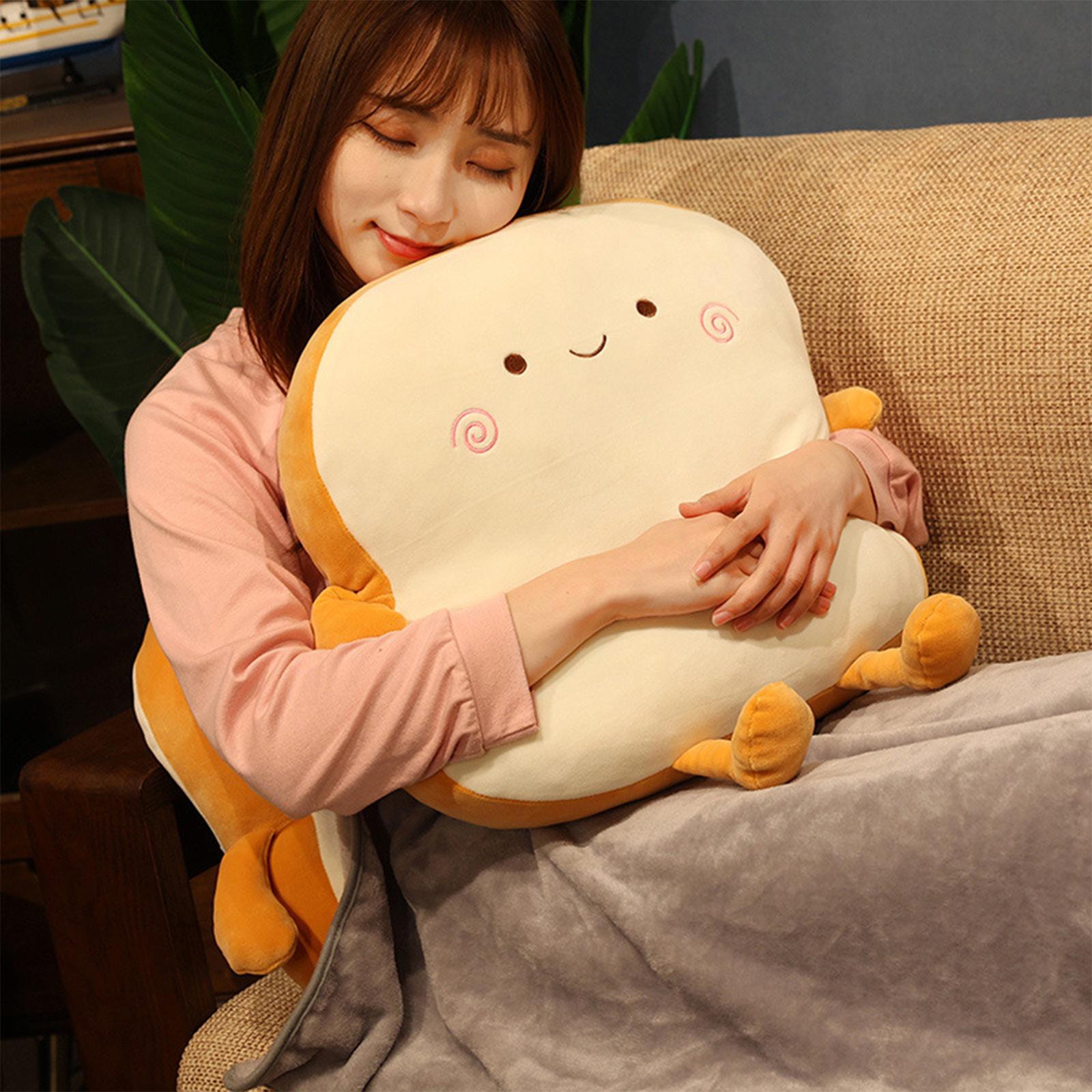 Bread Plush Pillow with Blanket Adorable Sofa Pillow for Bedroom Office Car Style B