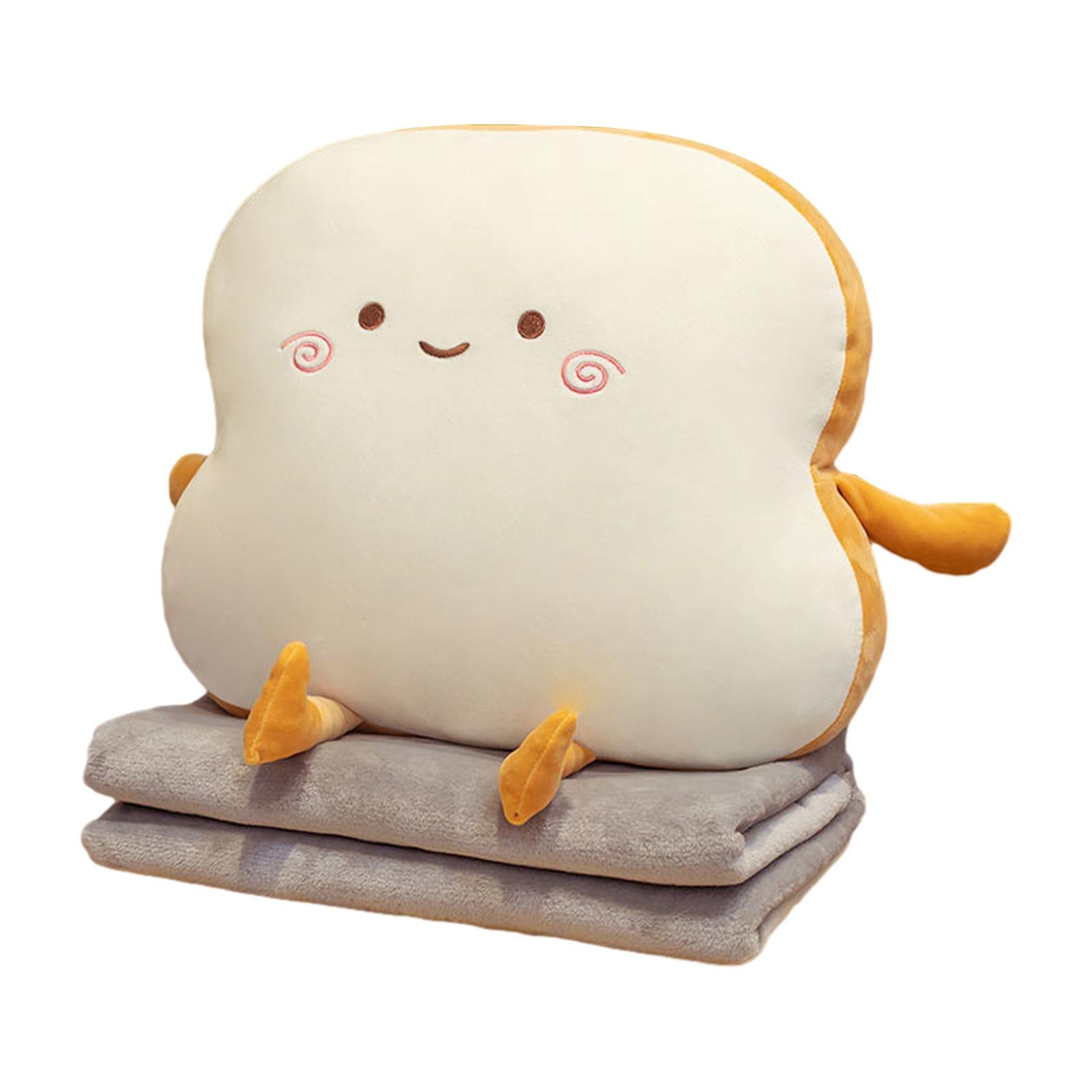 Bread Plush Pillow with Blanket Adorable Sofa Pillow for Bedroom Office Car Style B