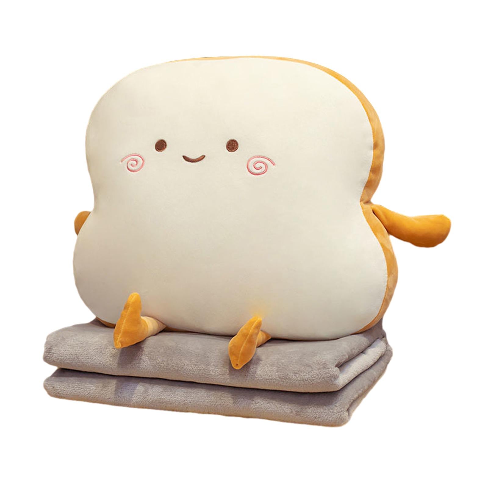 Bread Plush Pillow with Blanket Adorable Sofa Pillow for Bedroom Office Car Style B