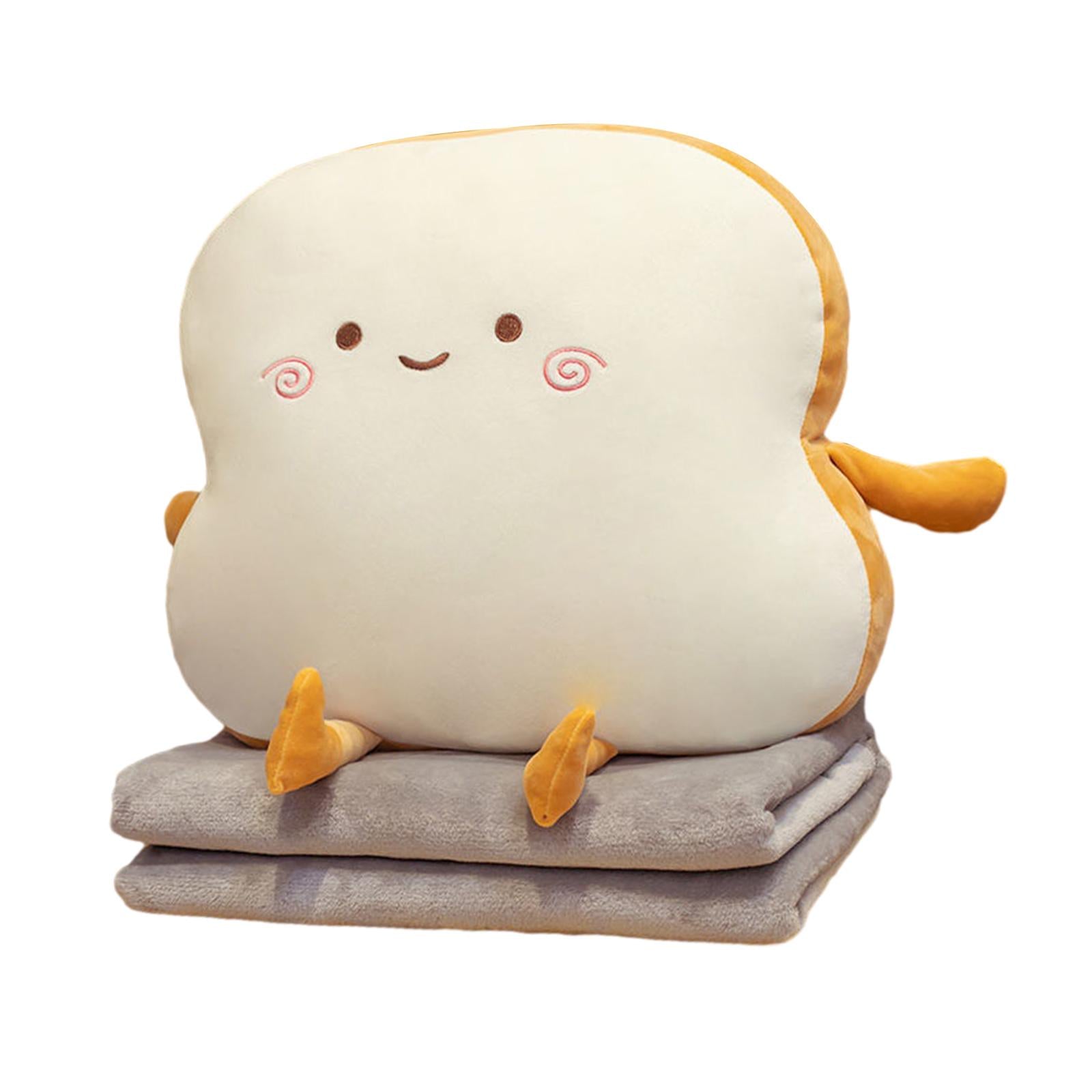 Bread Plush Pillow with Blanket Adorable Sofa Pillow for Bedroom Office Car Style B