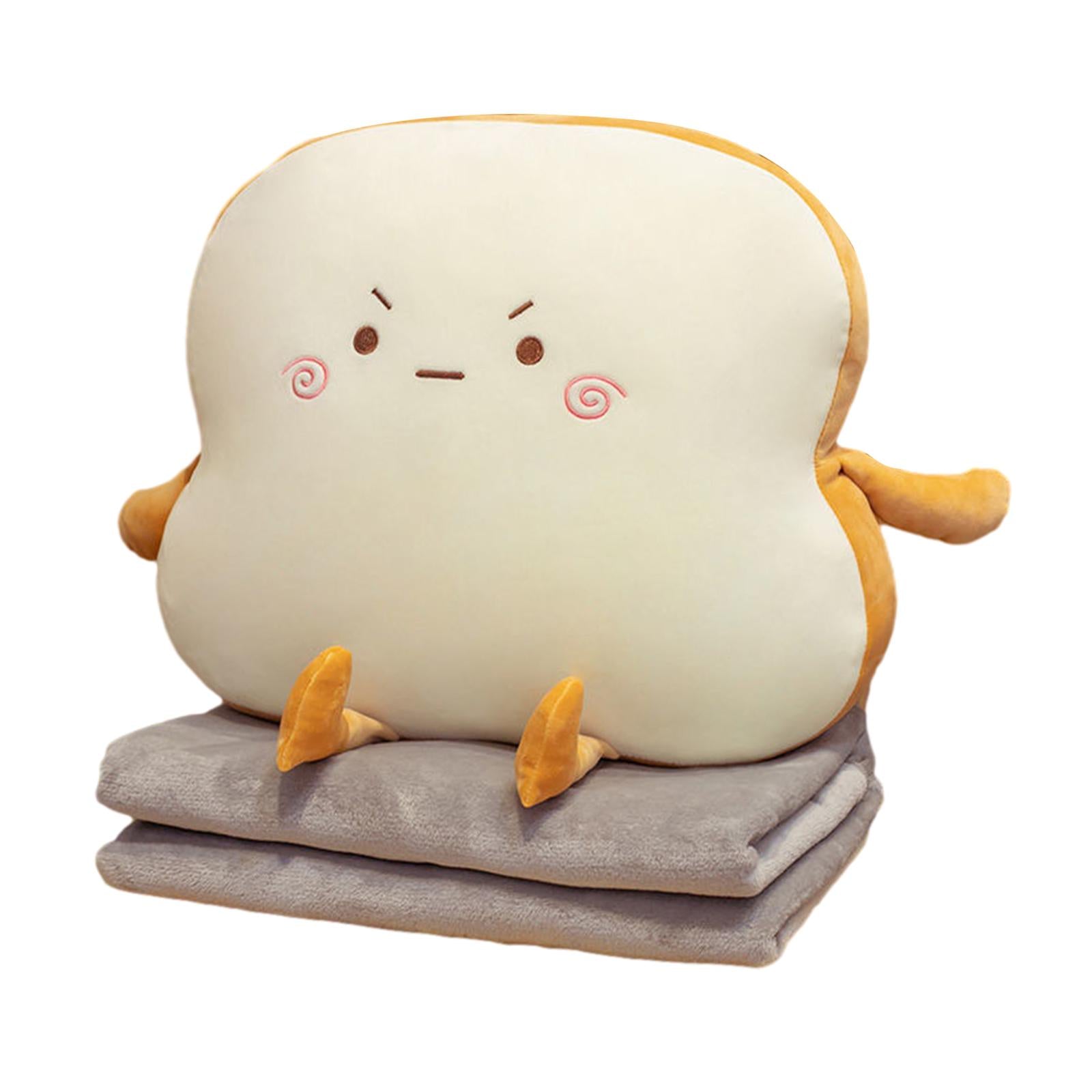 Bread Plush Pillow with Blanket Adorable Sofa Pillow for Bedroom Office Car Style D