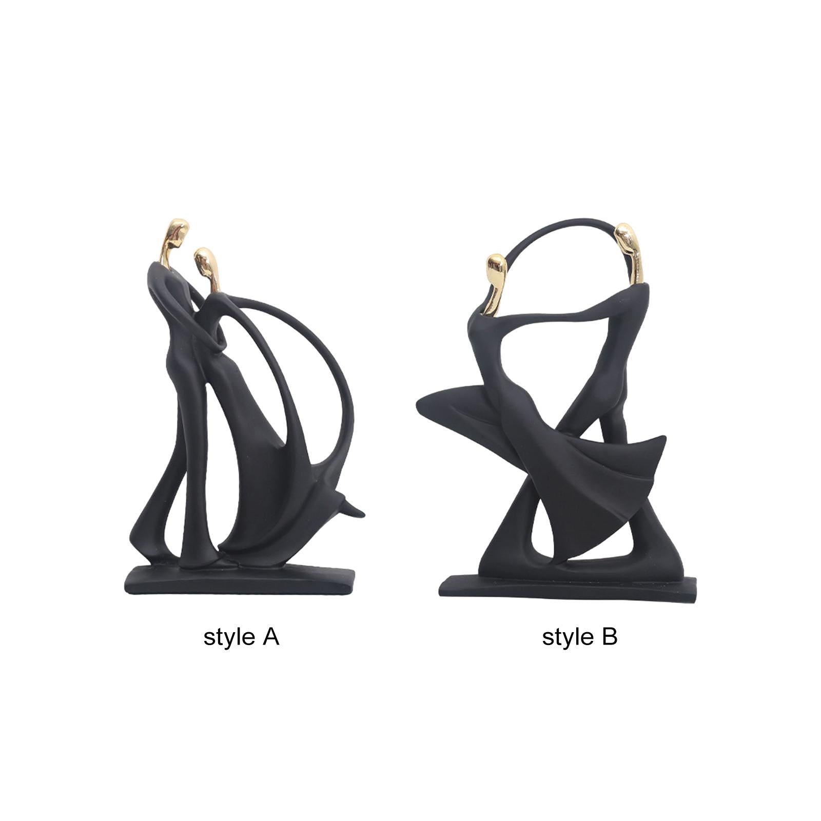 Abstract Statues Dancing Couple Figurines for Entrance Bookshelf Decorations style A