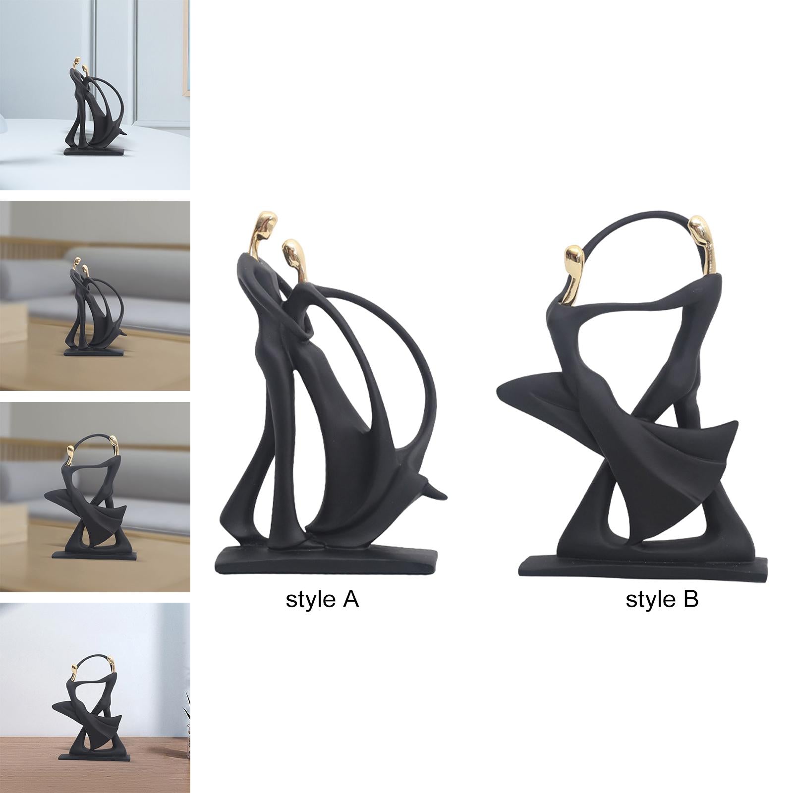 Abstract Statues Dancing Couple Figurines for Entrance Bookshelf Decorations style A