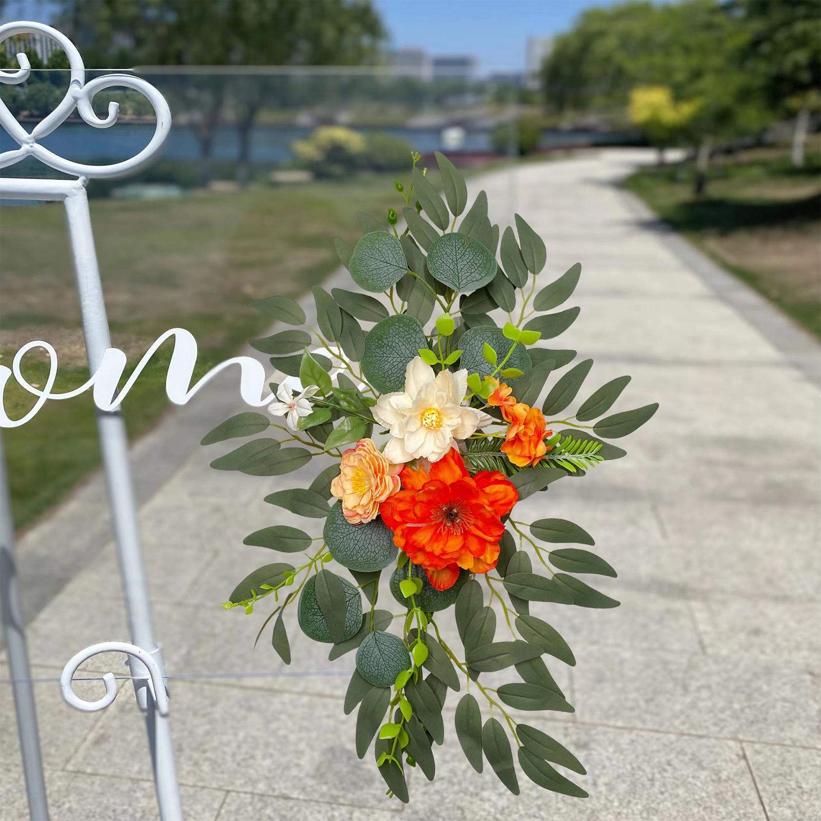 2Pcs Artificial Arch Flower Multicolor Ceremony Signs for Ceremony Reception