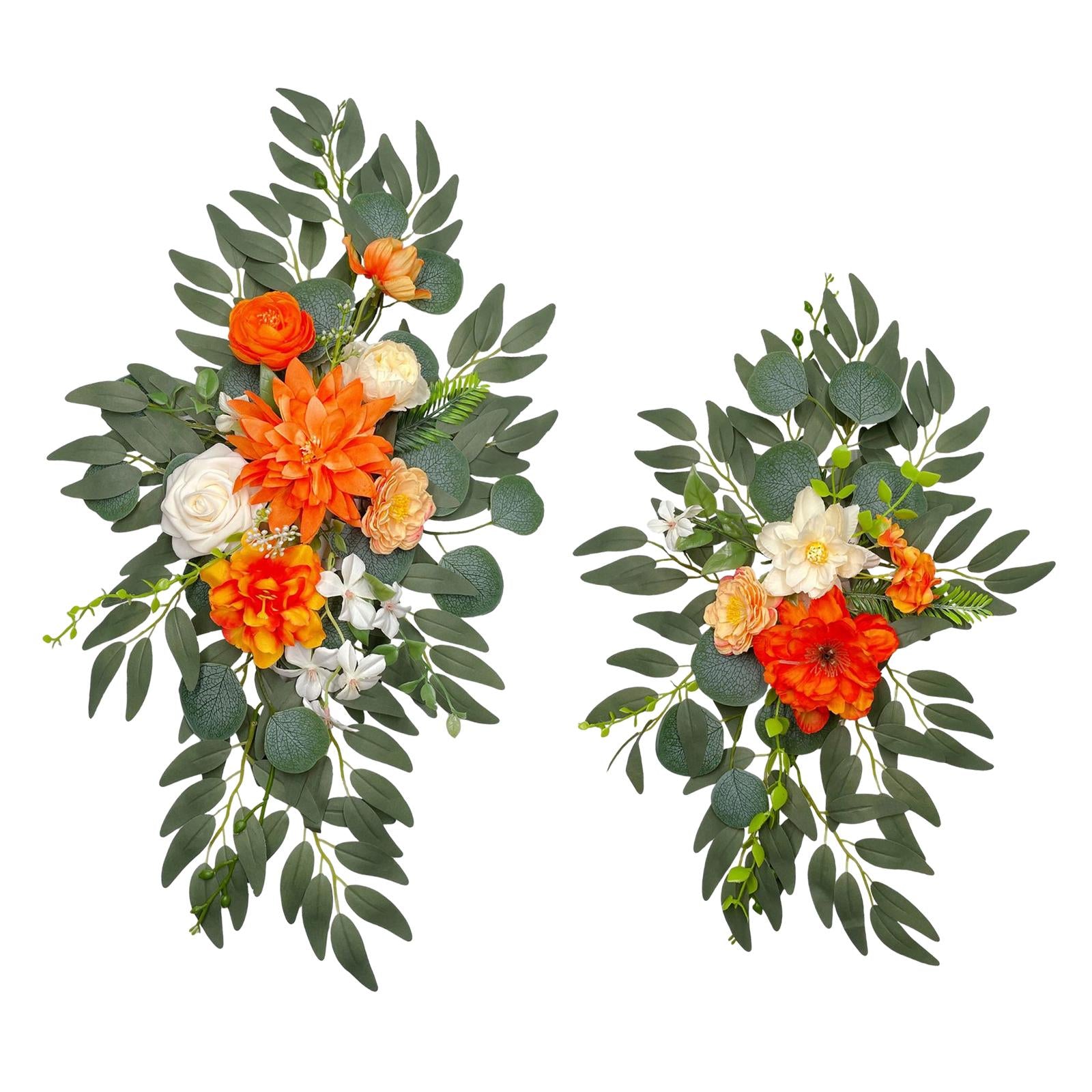 2Pcs Artificial Arch Flower Multicolor Ceremony Signs for Ceremony Reception