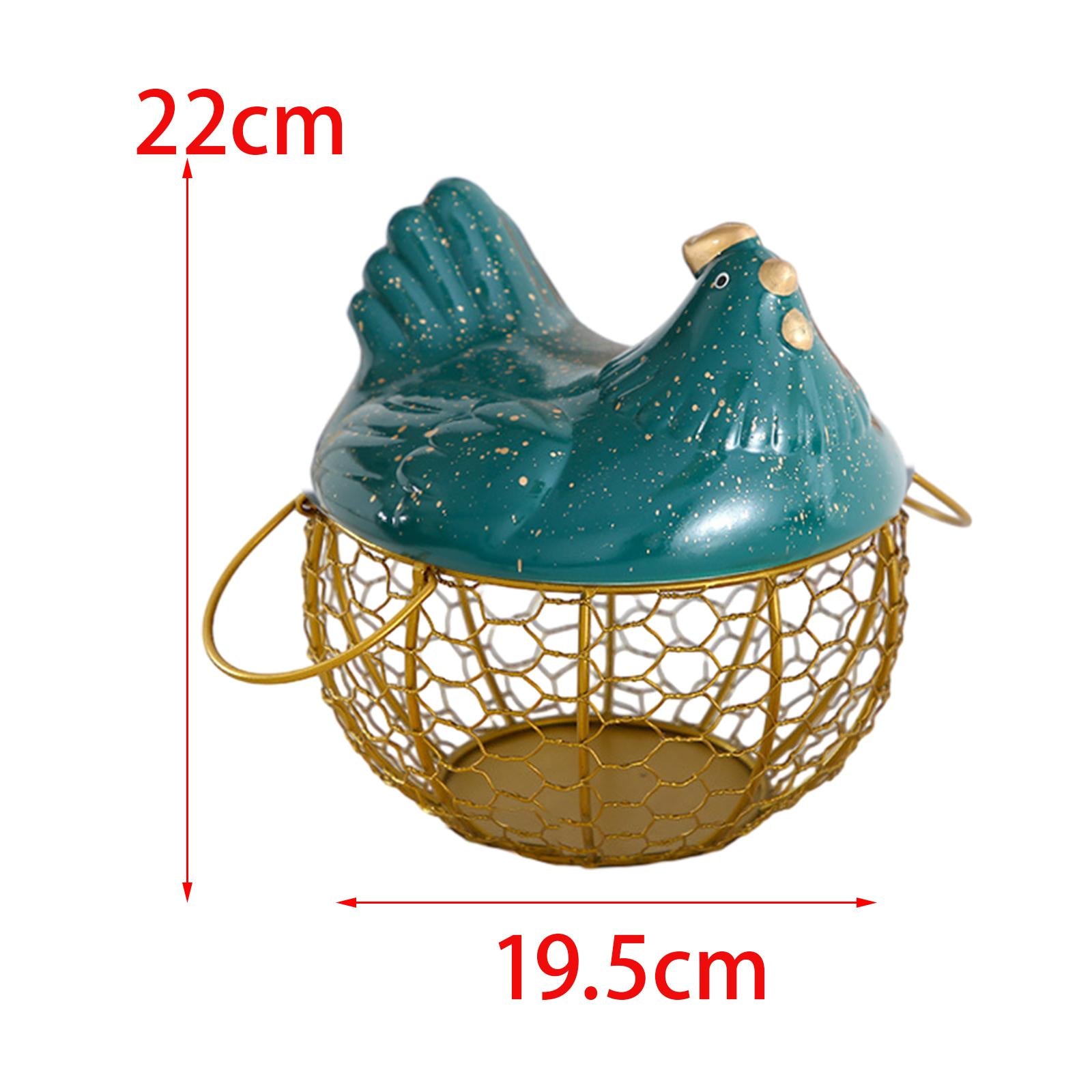 Egg Basket Large Capacity Rustic Egg Collection Basket Kitchen Egg Container Gold with Small Dot