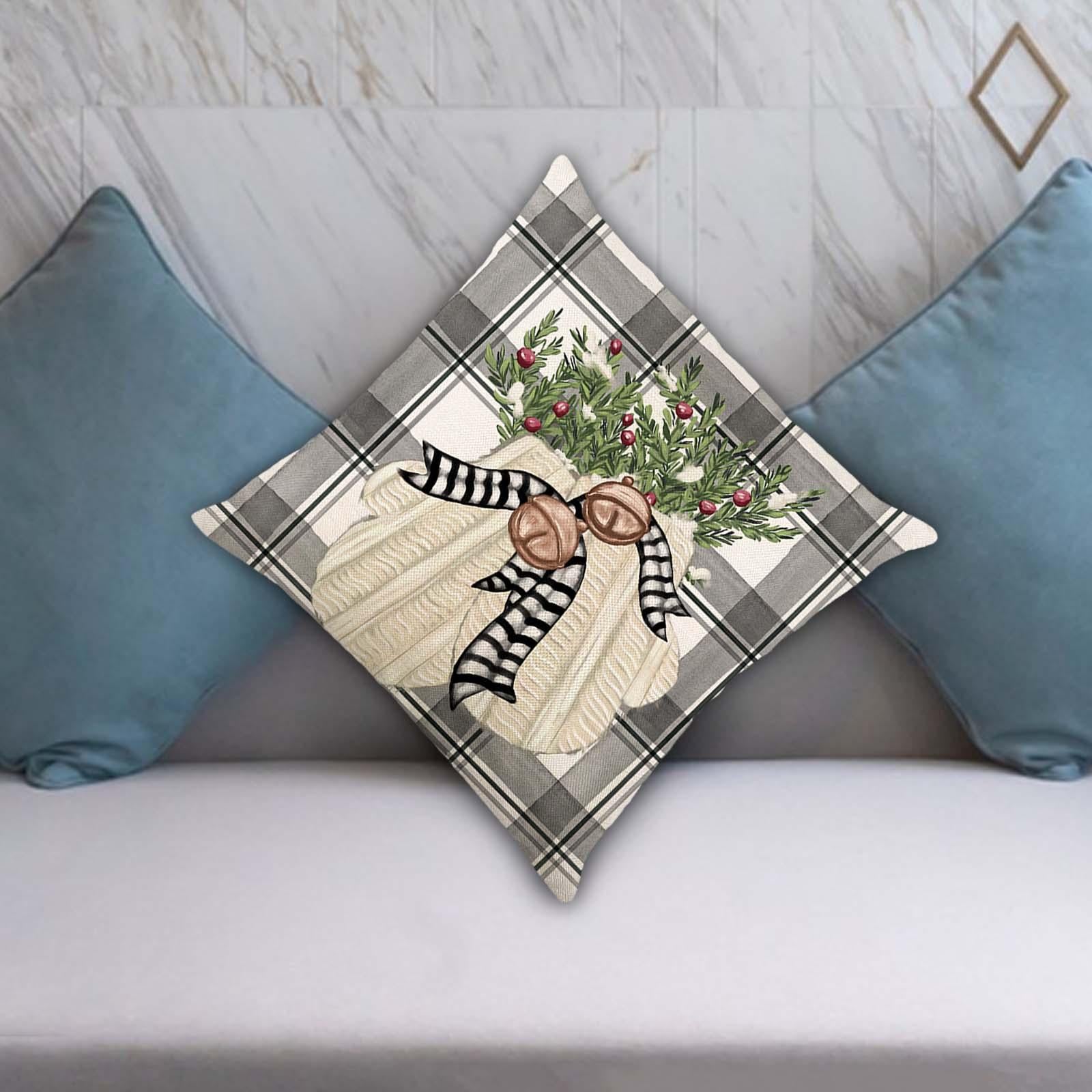 Throw Pillow Cover Decor Creative Soft Cushion Cover for Cafe Farmhouse Sofa Style B