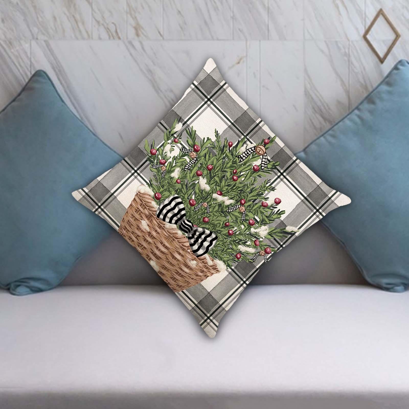 Throw Pillow Cover Decor Creative Soft Cushion Cover for Cafe Farmhouse Sofa Style C