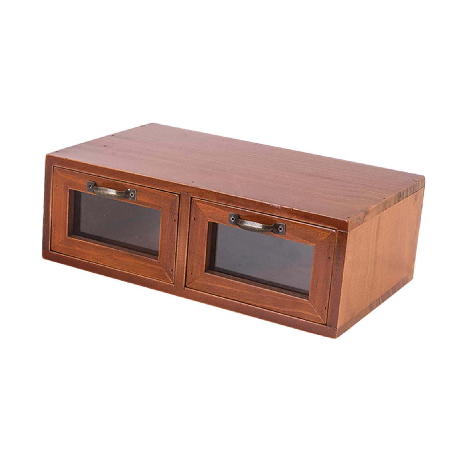 Monitor Stand Riser Desk Organizer for Cable Box Devices TV Computer Monitor Double Drawer