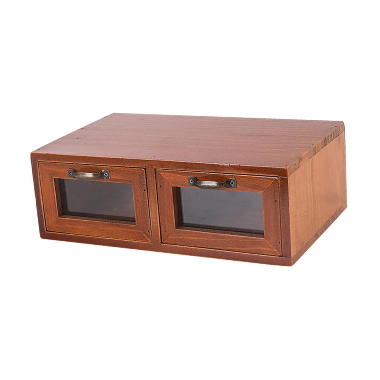 Monitor Stand Riser Desk Organizer for Cable Box Devices TV Computer Monitor Double Drawer