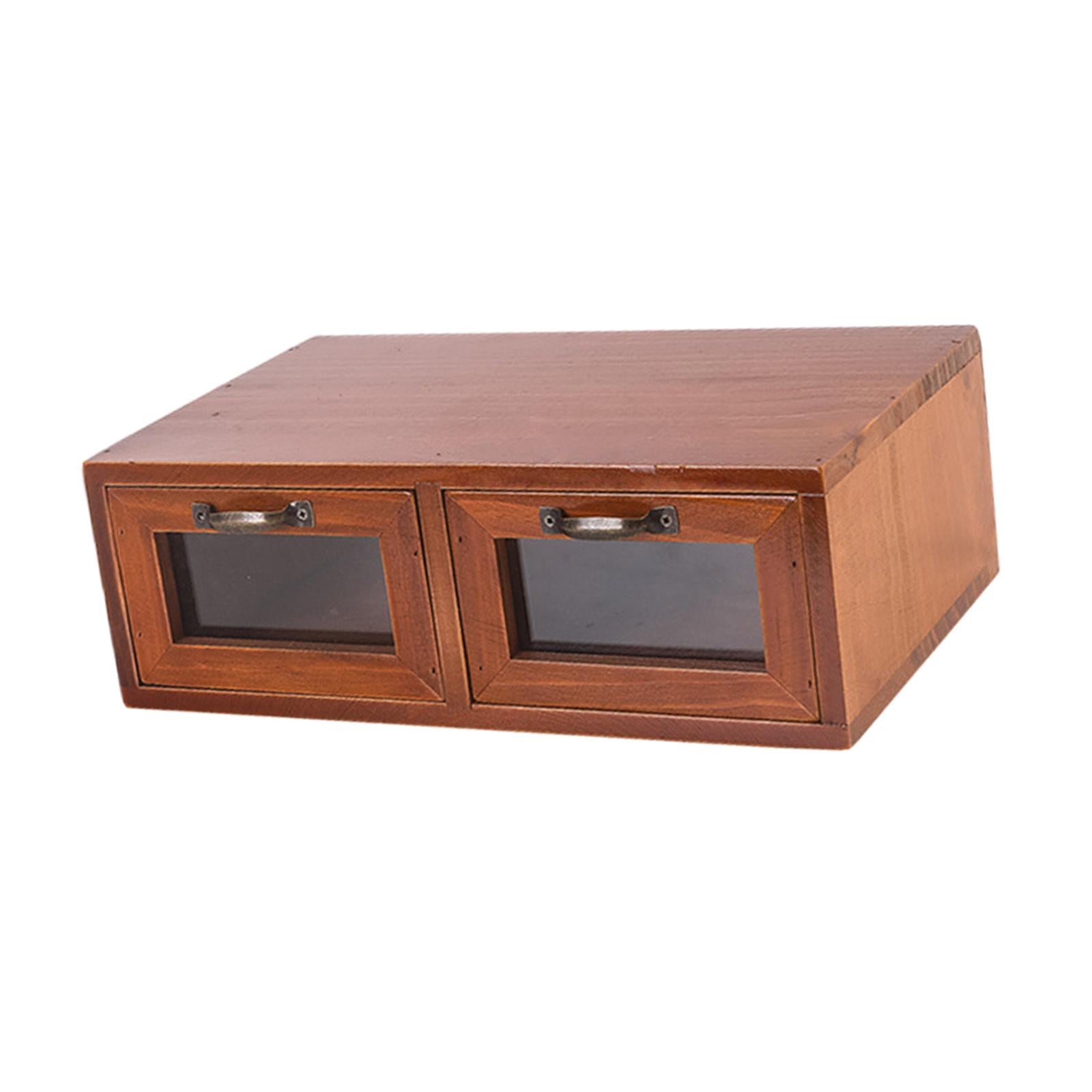 Monitor Stand Riser Desk Organizer for Cable Box Devices TV Computer Monitor Double Drawer