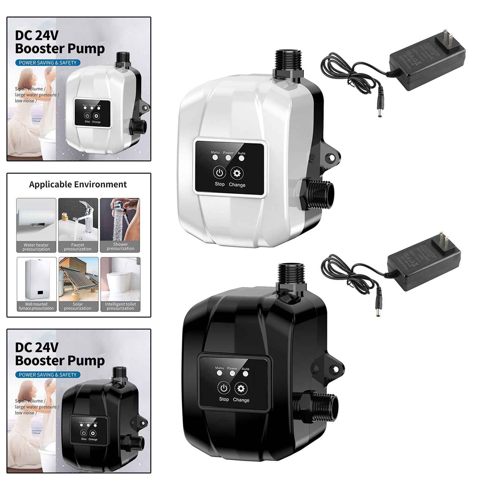 Water Pressure Booster Pump Small Automatic Shower Booster Pump for Bathroom White