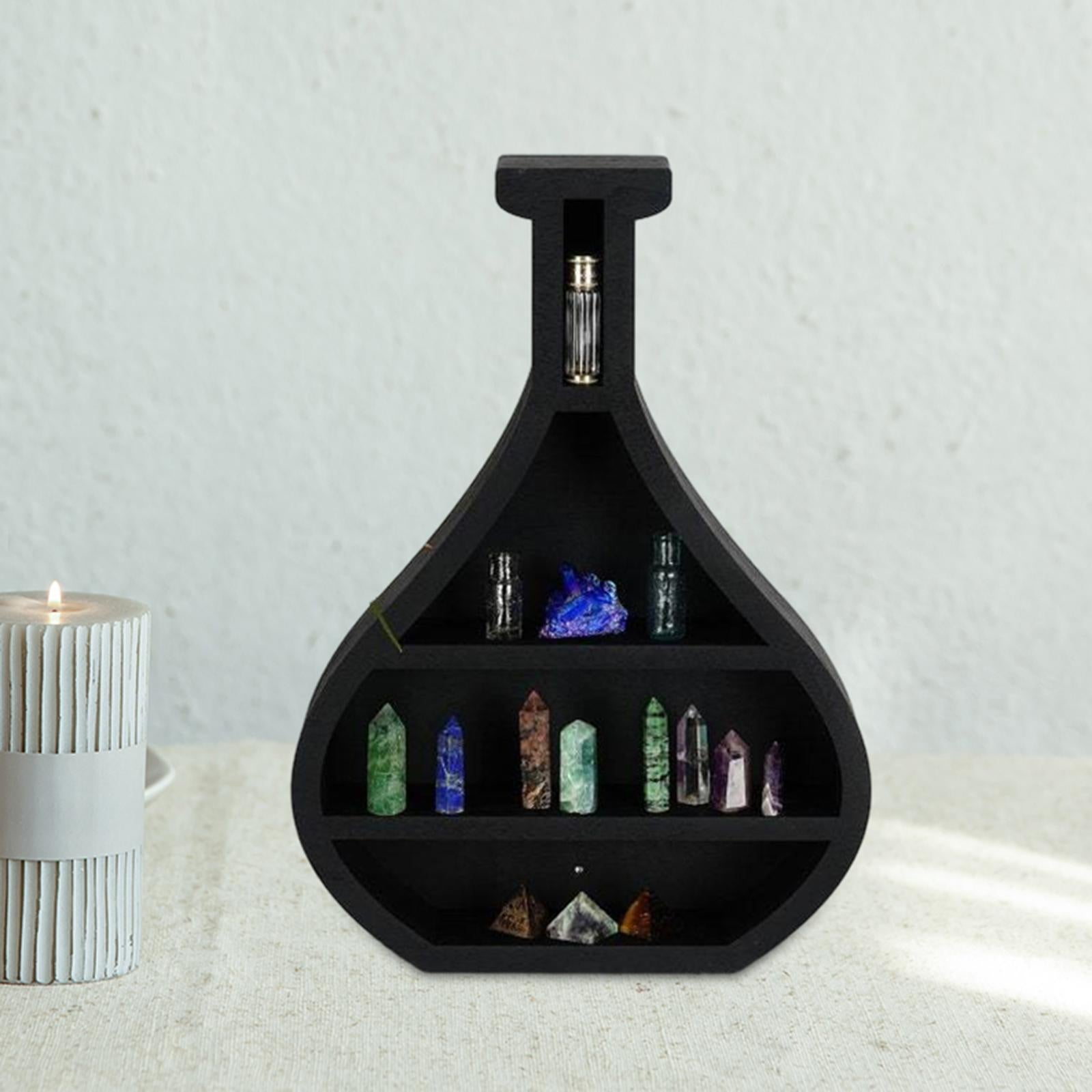 Wall Display Shelf Wood Figurine Display Shelf for Home Living Room Bathroom
