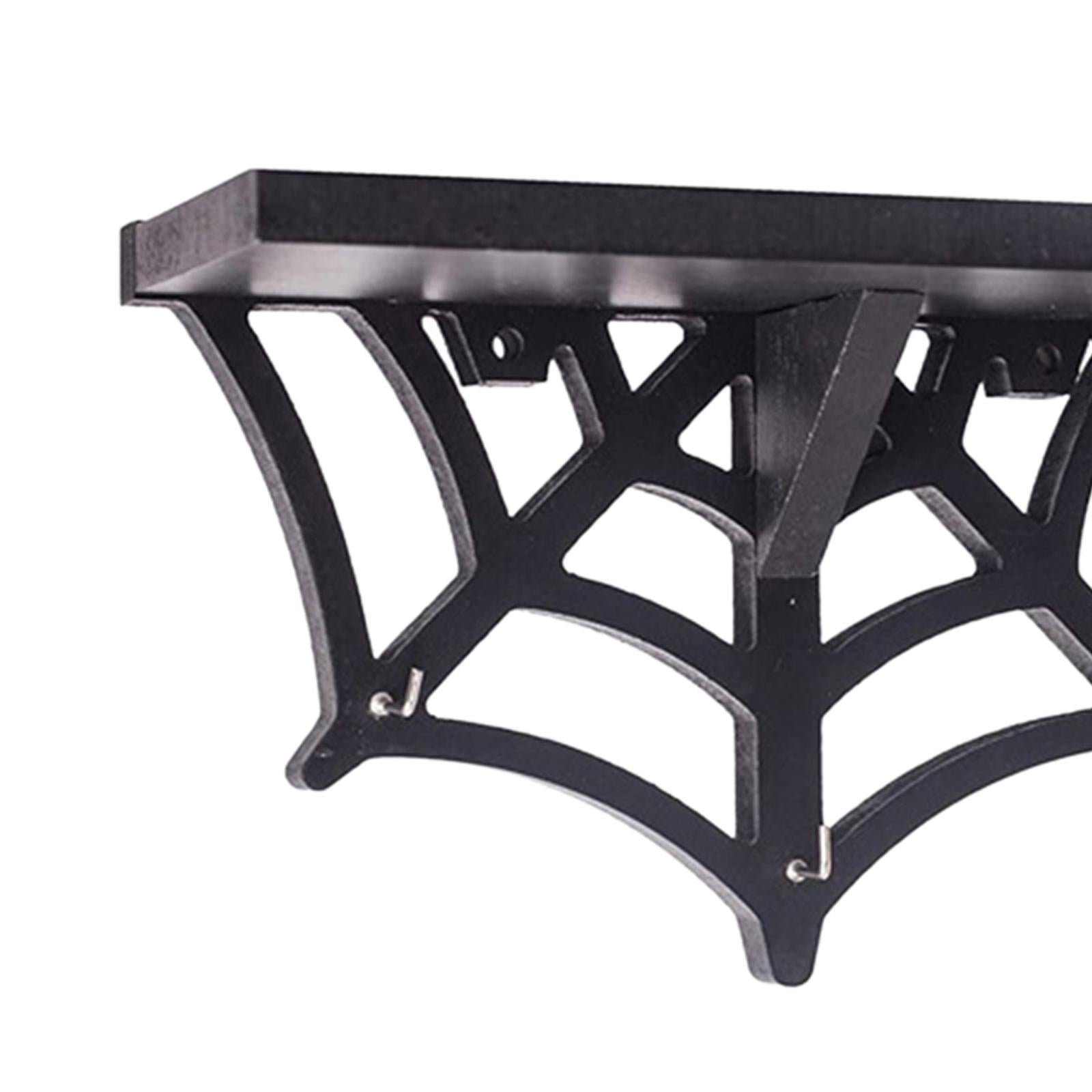 Halloween Wall Mounted Shelf Black Floating Storage Rack for Office Bathroom