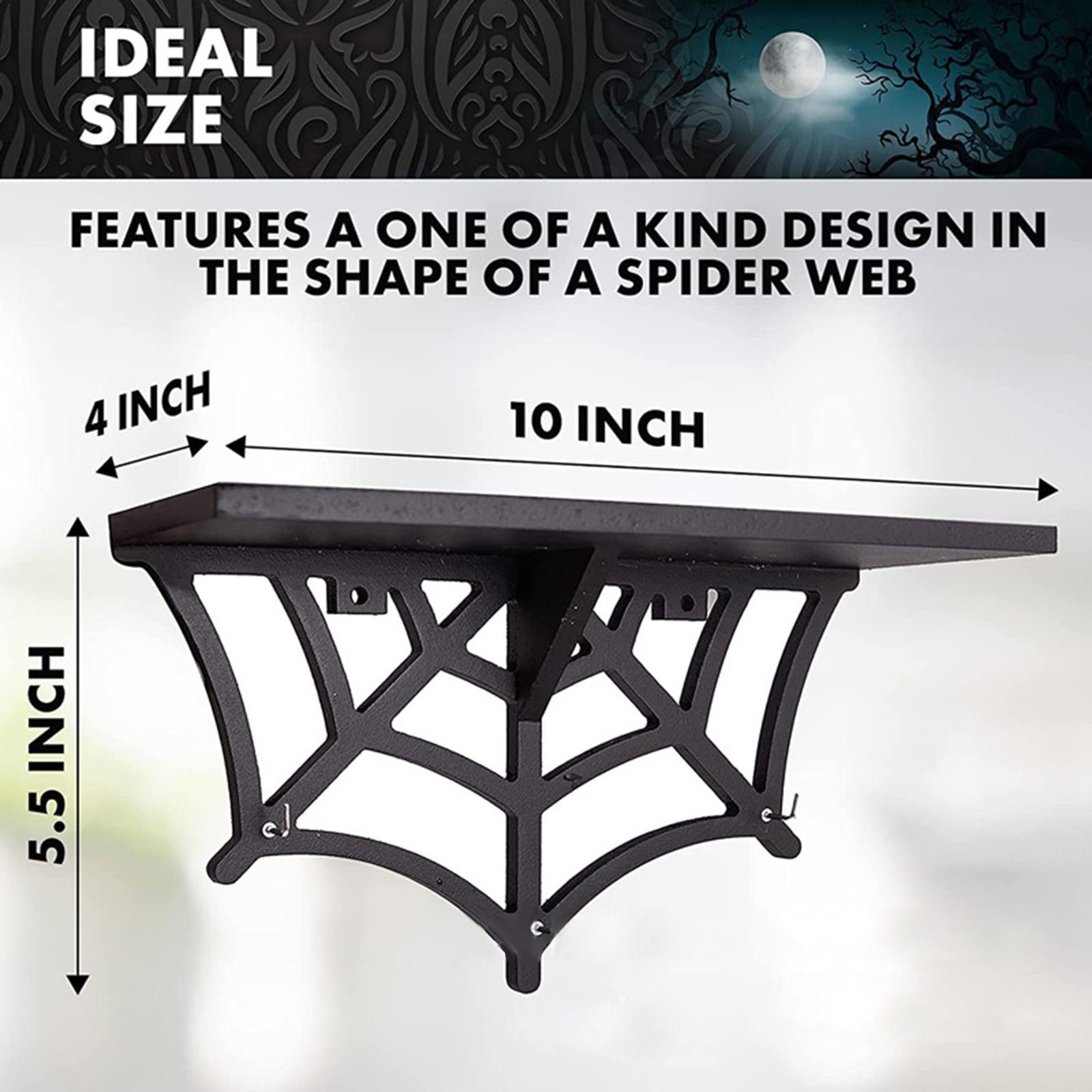 Halloween Wall Mounted Shelf Black Floating Storage Rack for Office Bathroom