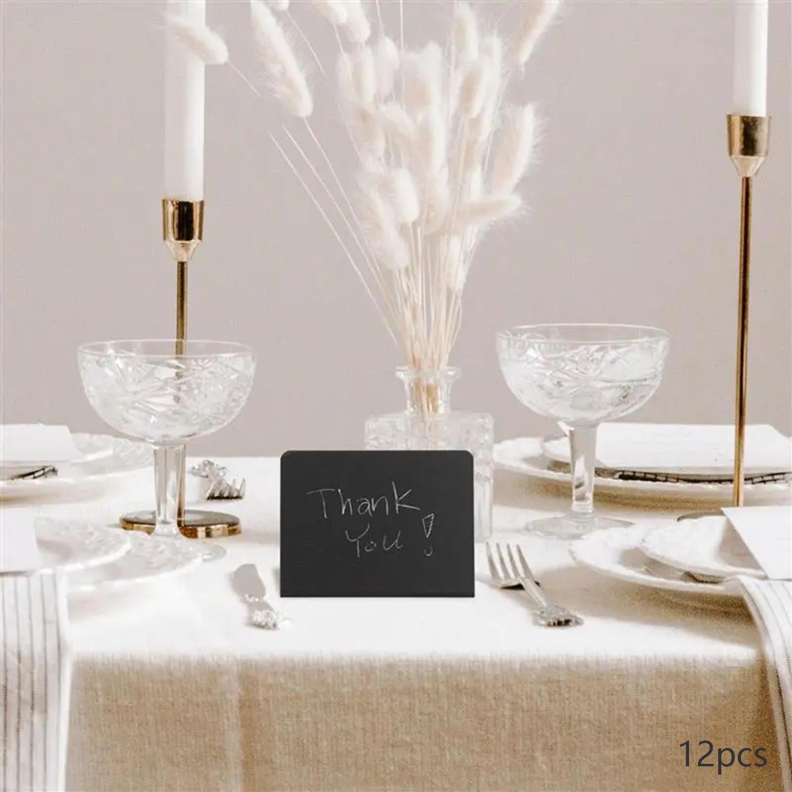 12x Mini Chalkboards Signs L Shaped Rustic Blackboard Tag Message Board Sign