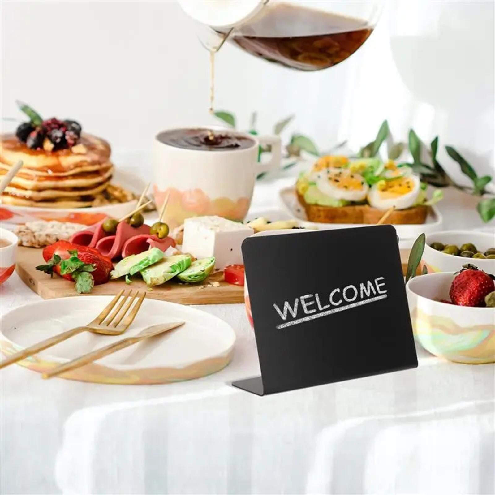 12x Mini Chalkboards Signs L Shaped Rustic Blackboard Tag Message Board Sign