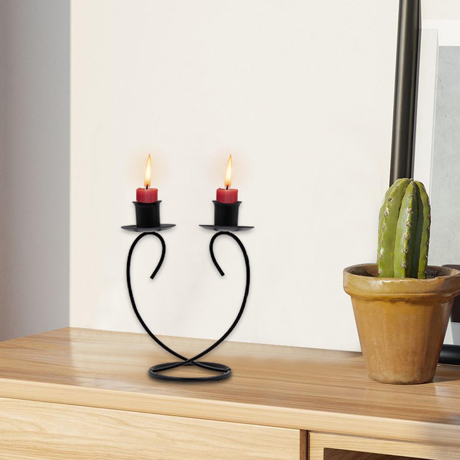 Tealight Candle Holder Candelabra Metal Candlestick for Valentine's Day Home StyleC 13.5cmx17.5cm