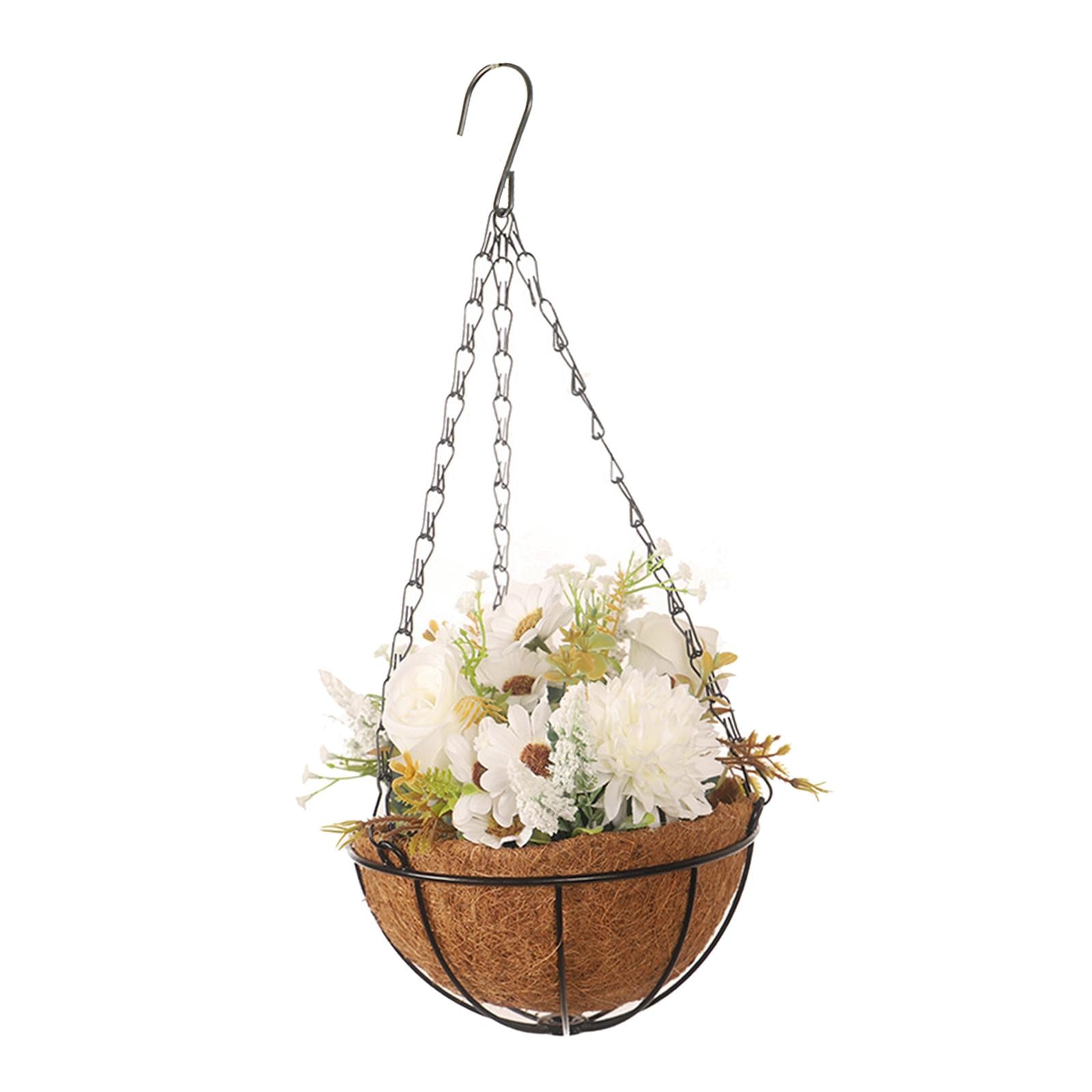 Flower Basket Wreath Hanging Ornament Farmhouse Wreath for Home Wedding Wall
