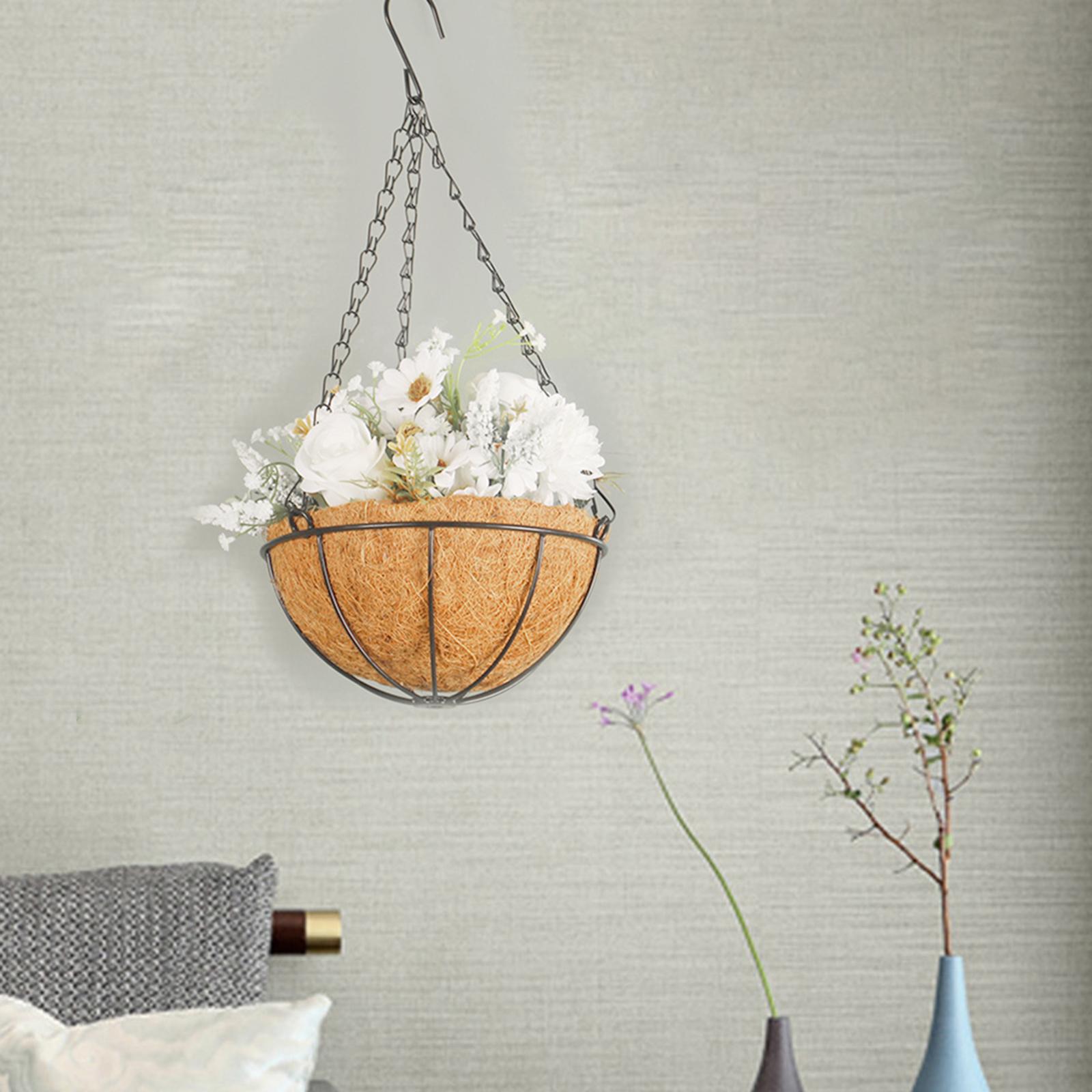 Flower Basket Wreath Hanging Ornament Farmhouse Wreath for Home Wedding Wall