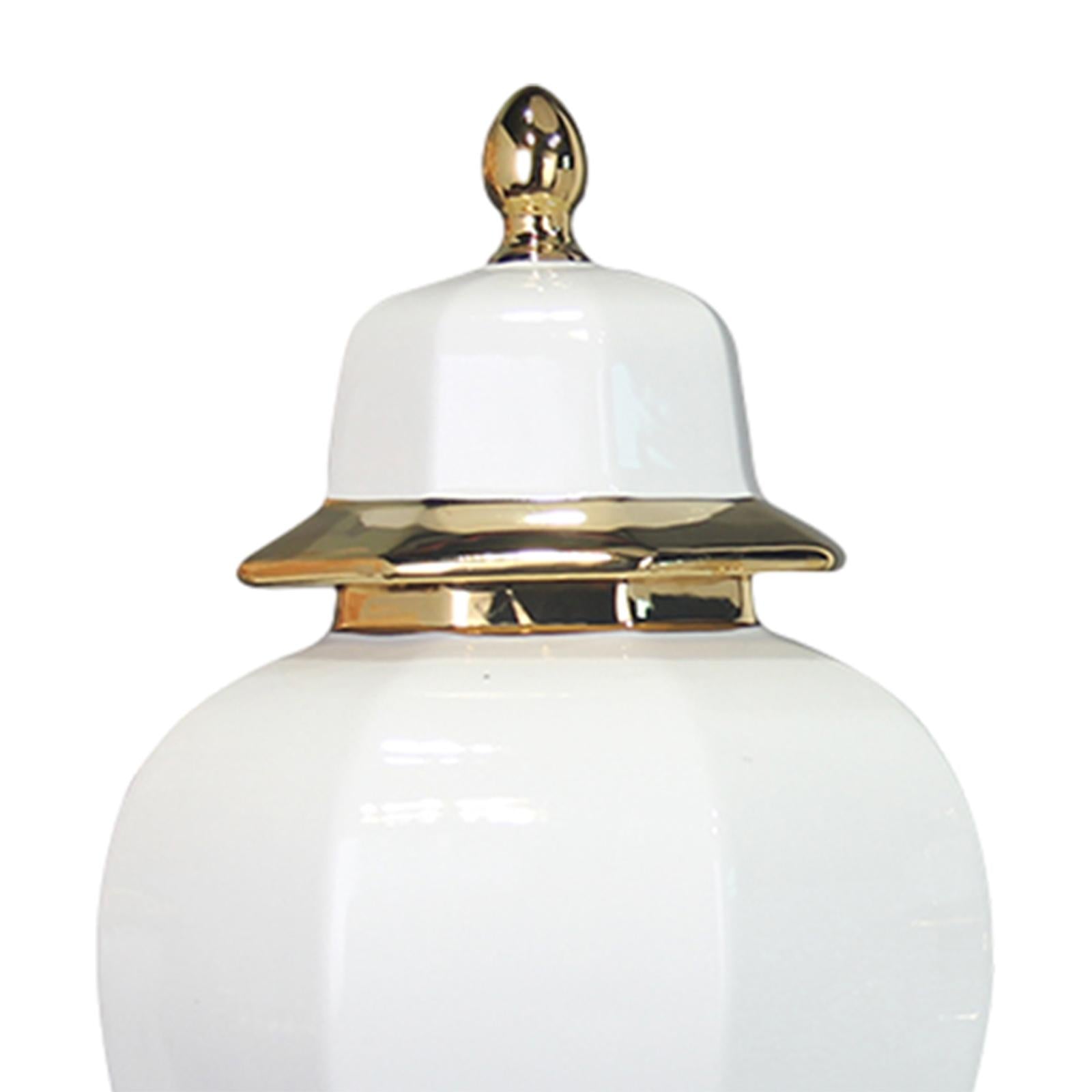 Porcelain Ginger Jar Ceramic Flower Vase for Flower Arrangement Bedroom Desk