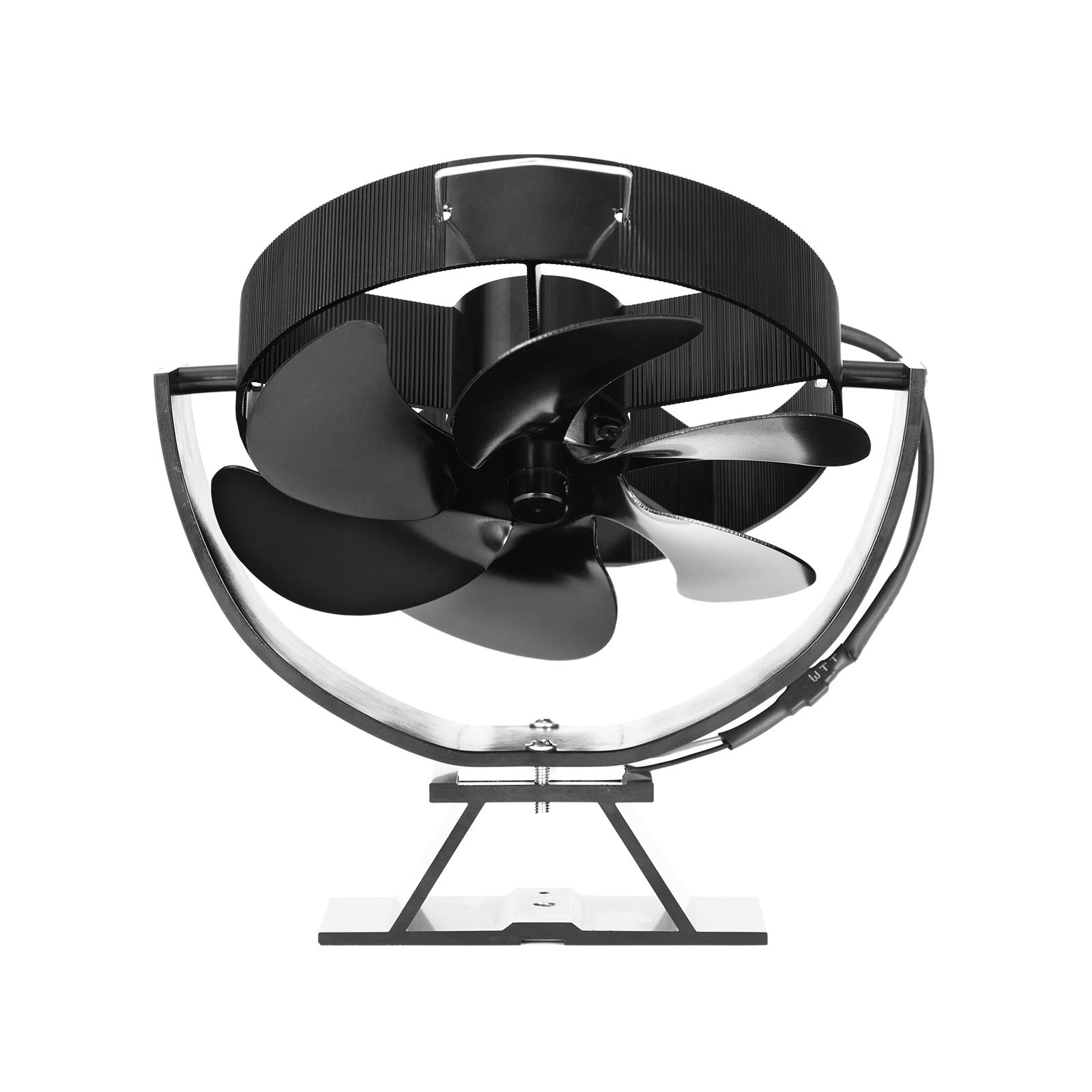 Heat Powered Fan 6 Blade Fireplace Fan Silent Less Than 25dB Versatile Black