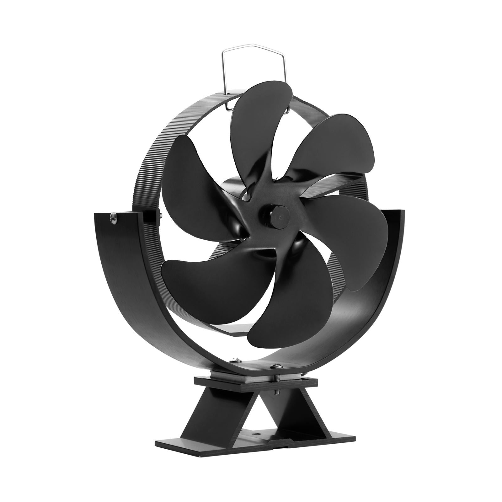 Heat Powered Fan 6 Blade Fireplace Fan Silent Less Than 25dB Versatile Black