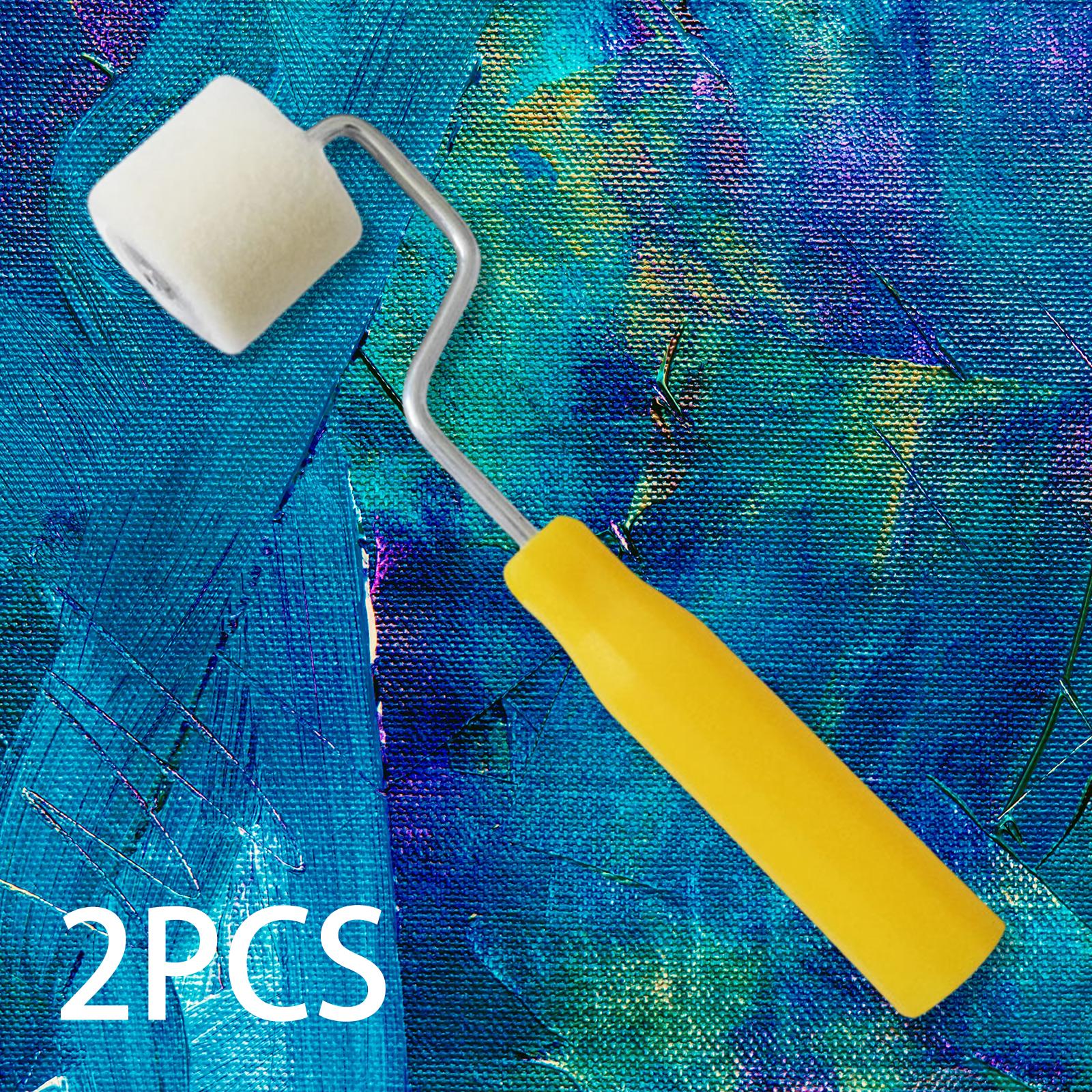 2Pcs Mini Paint Rollers Wool Covers for Interior Details Wall Painting Tools