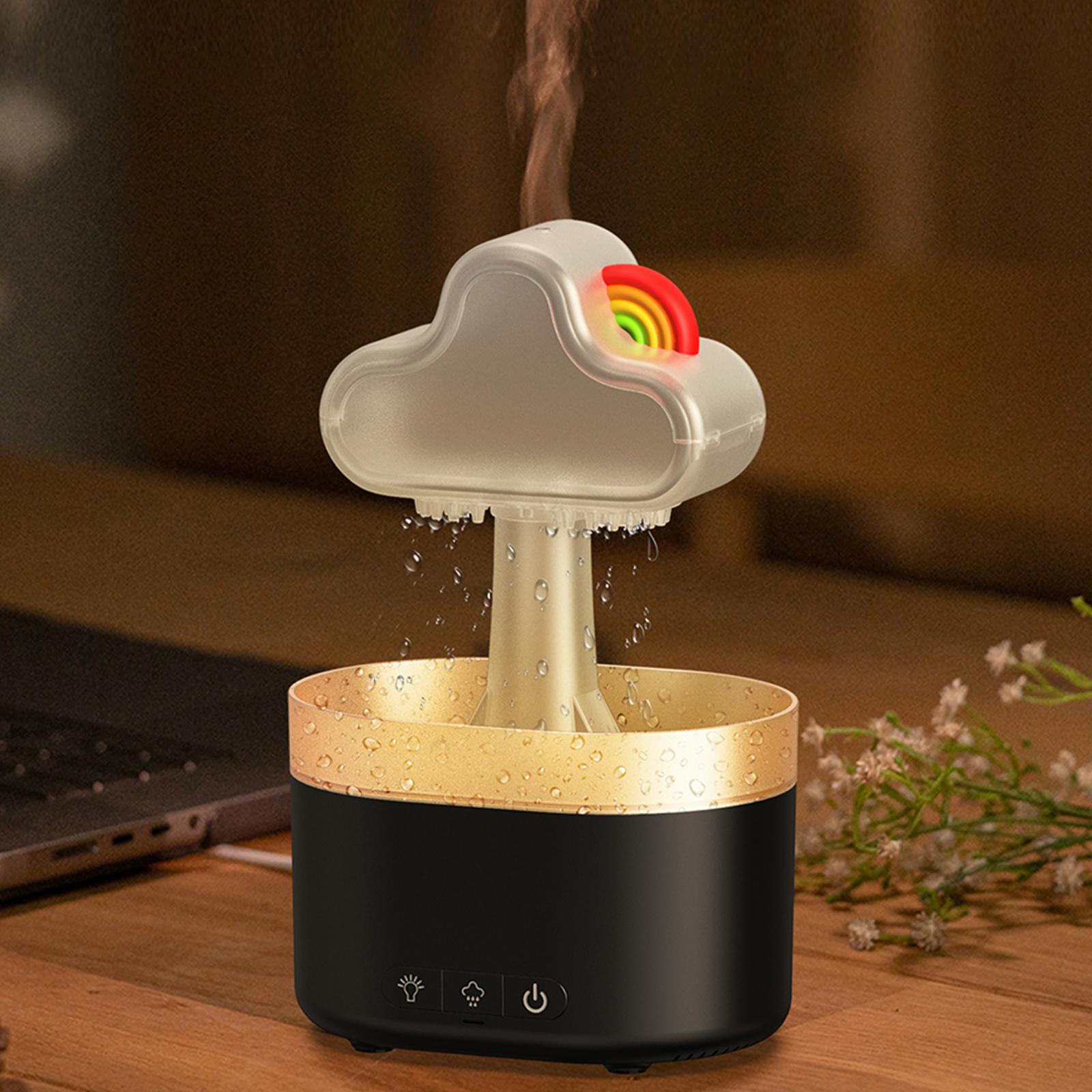 Raining Cloud Night Light USB Aroma Essential Oil Diffuser for Office Black