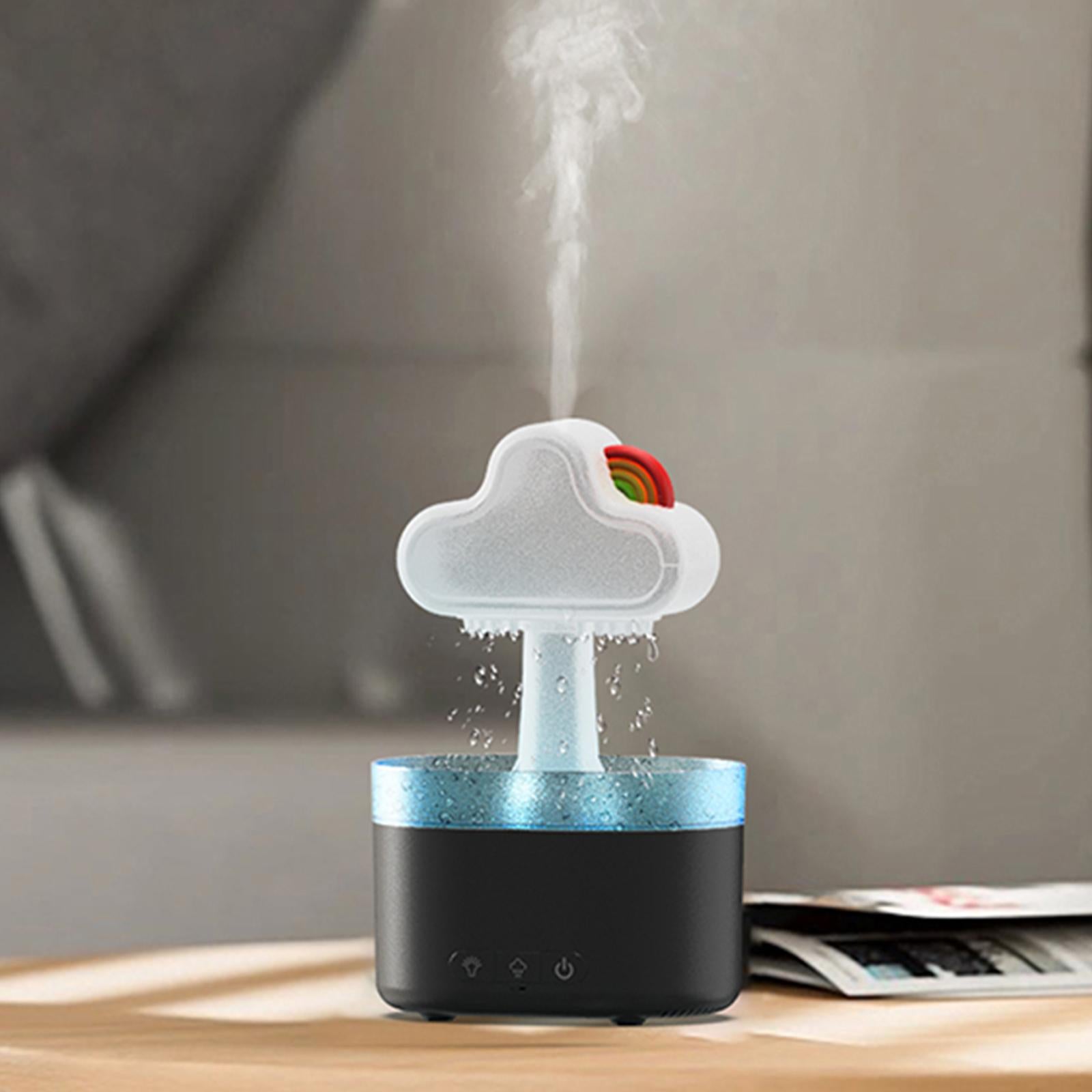 Raining Cloud Night Light USB Aroma Essential Oil Diffuser for Office Black