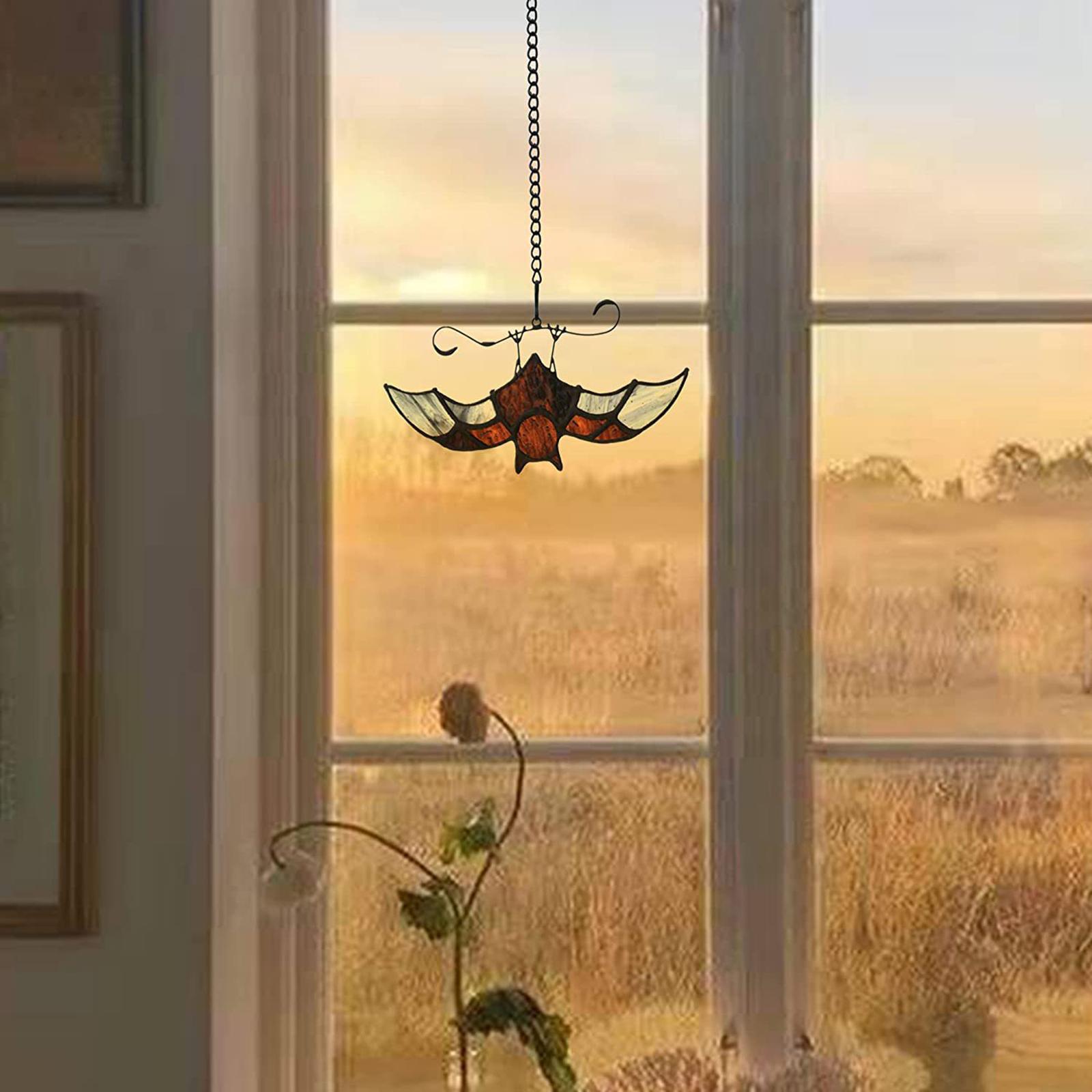 Halloween Upside Down Bat Acrylic Hanging Pendant Ornament Colorful for Kids