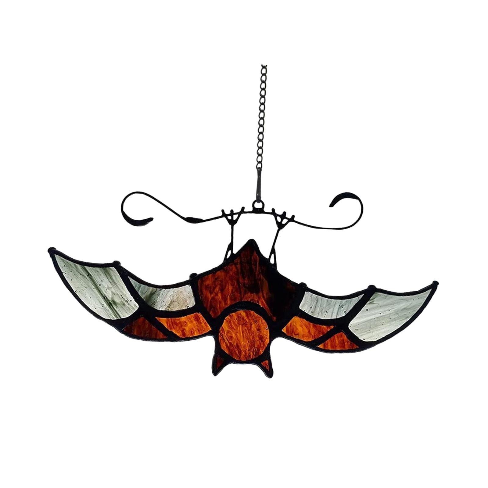 Halloween Upside Down Bat Acrylic Hanging Pendant Ornament Colorful for Kids