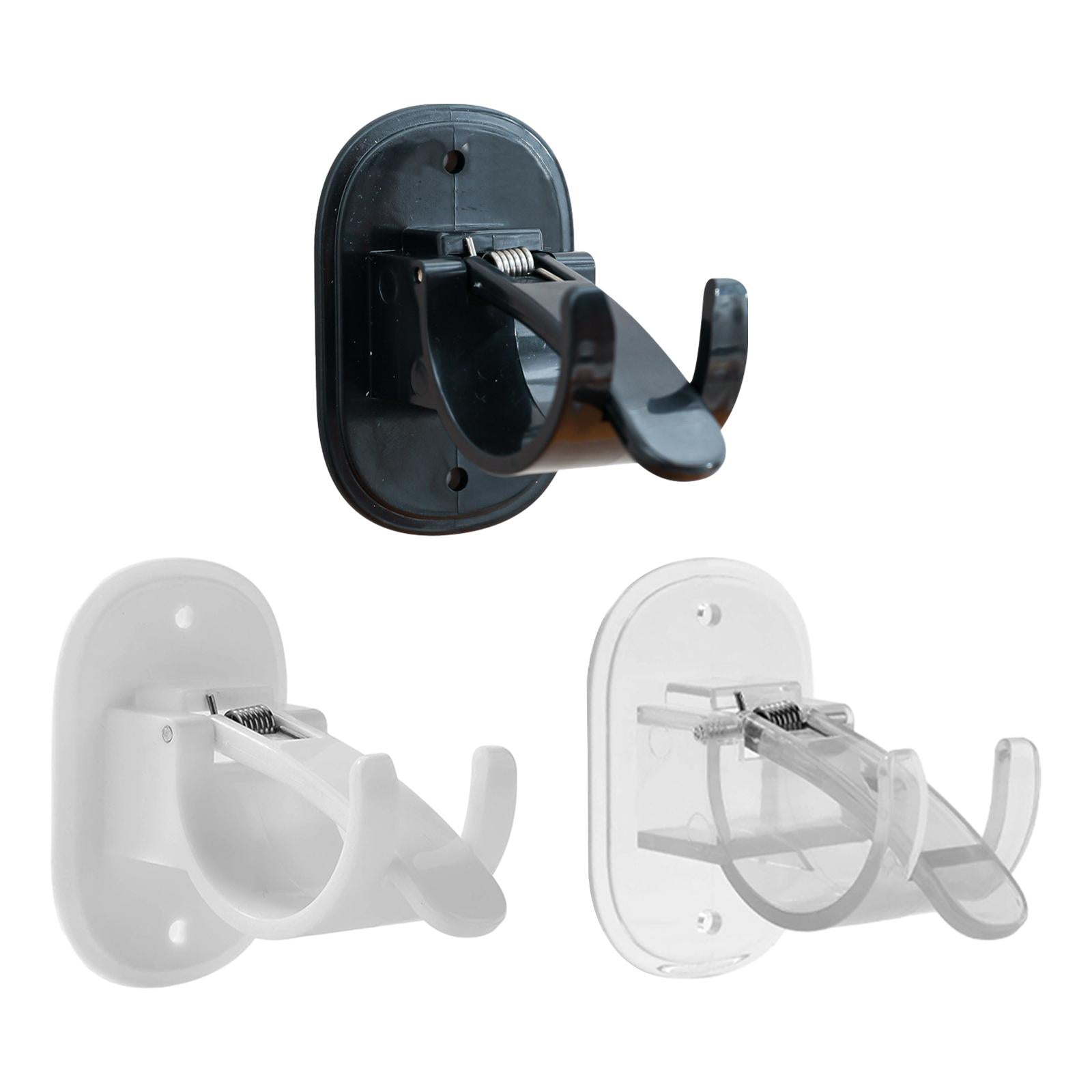 2xCurtain Rod Hooks No Drill Curtain Rod Brackets for Hotel Kitchen Livingroom Black