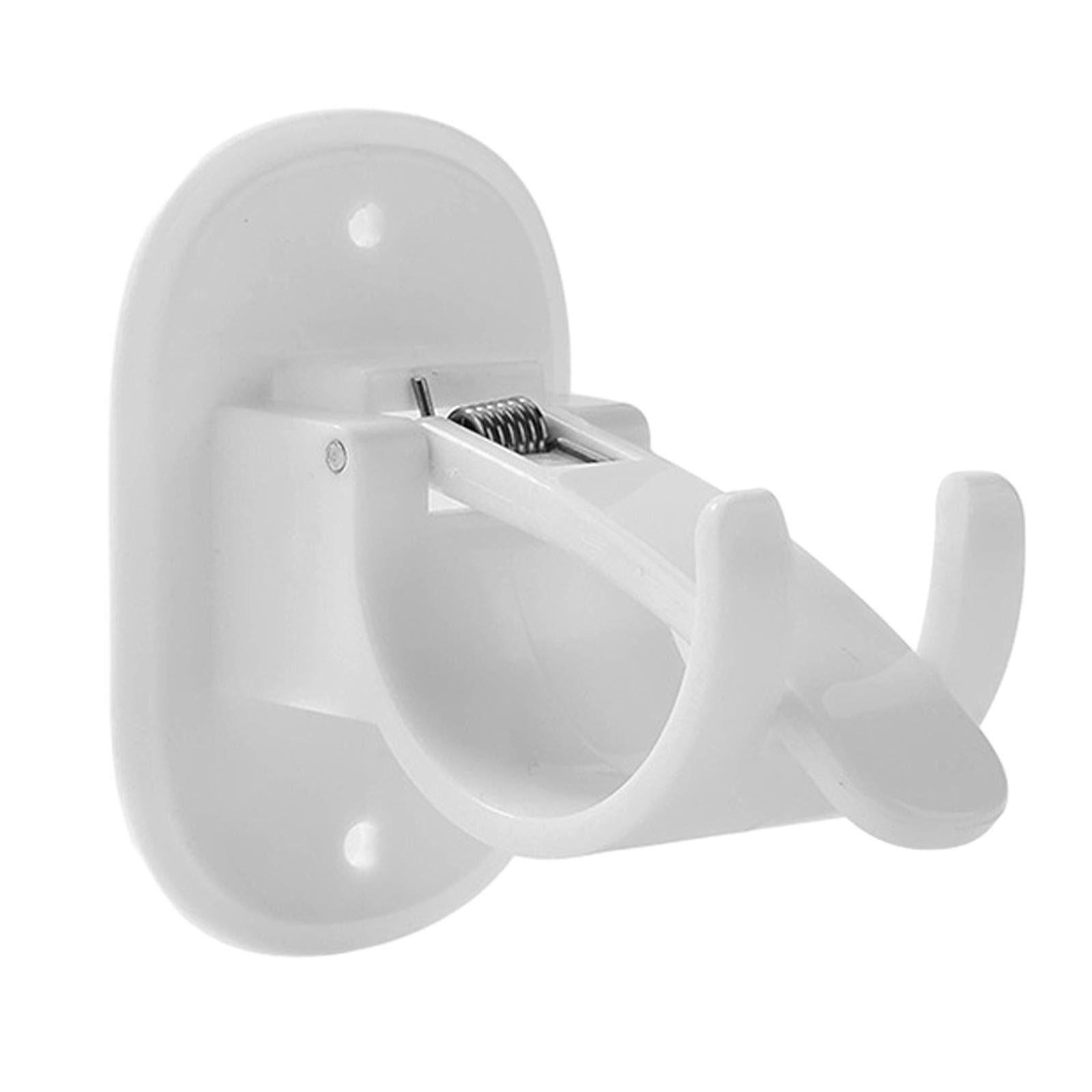 2xCurtain Rod Hooks No Drill Curtain Rod Brackets for Hotel Kitchen Livingroom White