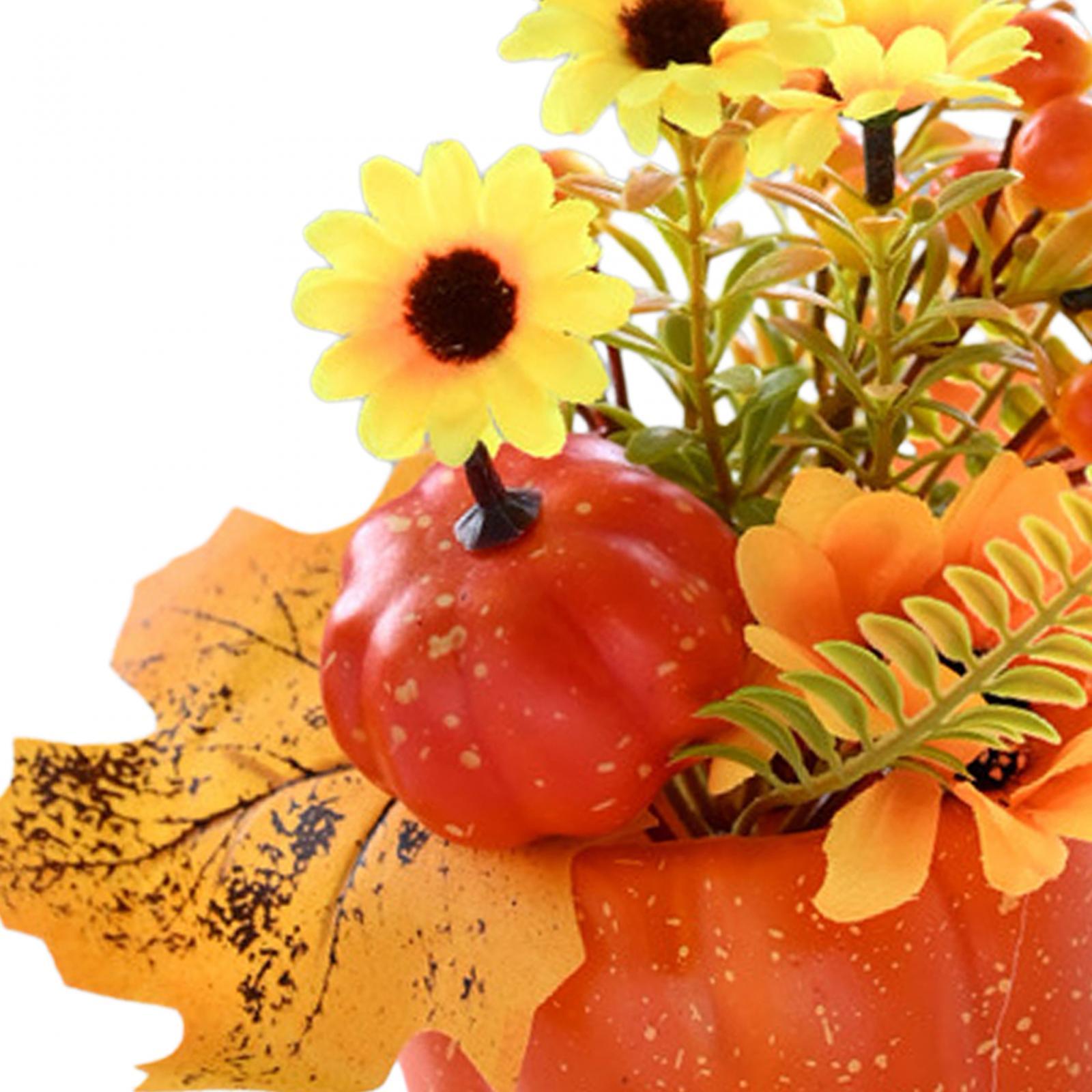 Artificial Pumpkin Flower Autumn Floral Arrangement Fall Pumpkin Centerpiece A