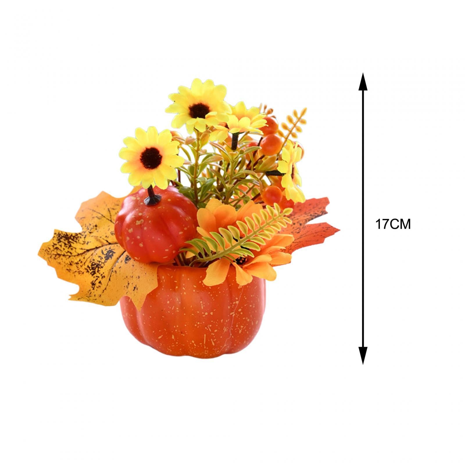 Artificial Pumpkin Flower Autumn Floral Arrangement Fall Pumpkin Centerpiece A