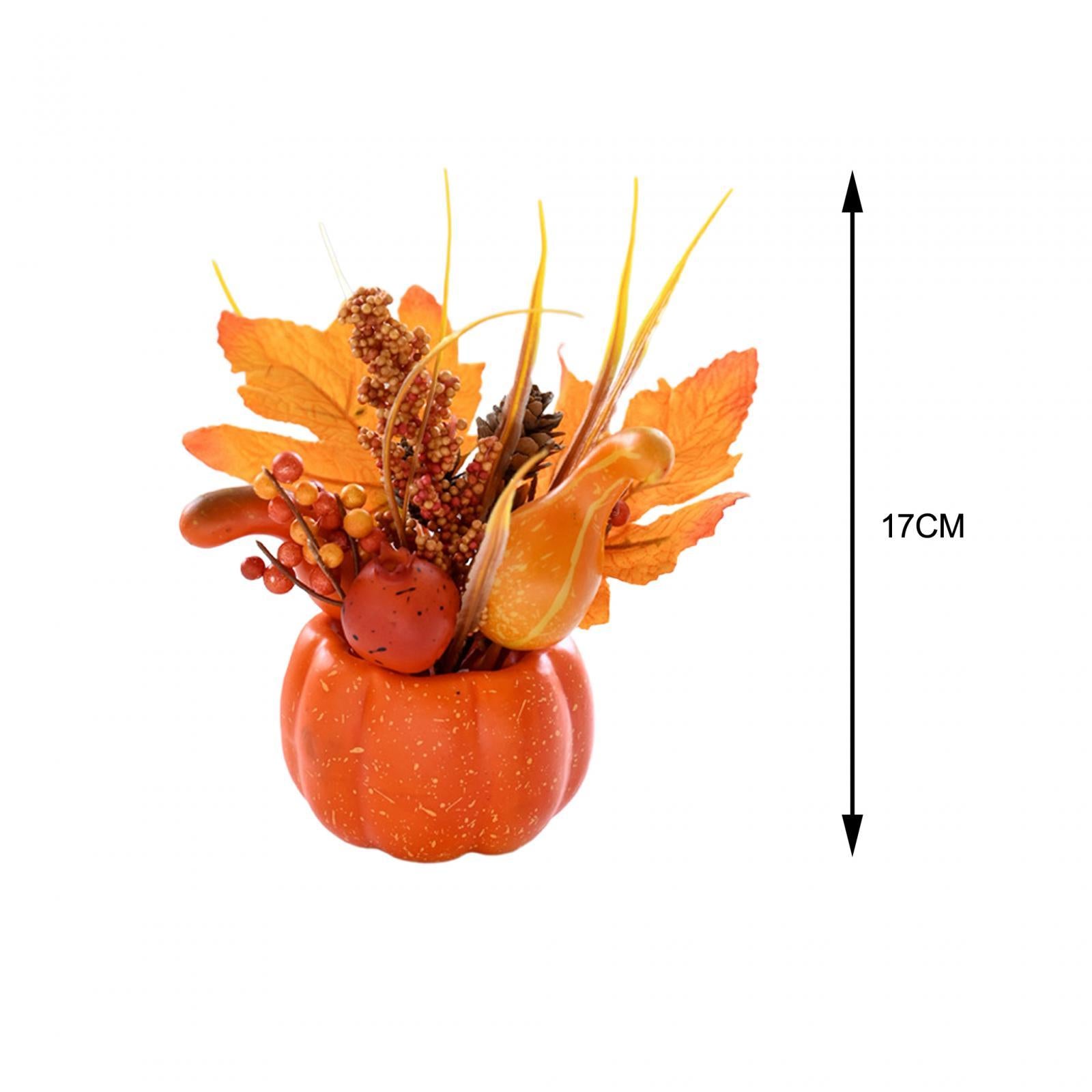 Artificial Pumpkin Flower Autumn Floral Arrangement Fall Pumpkin Centerpiece B