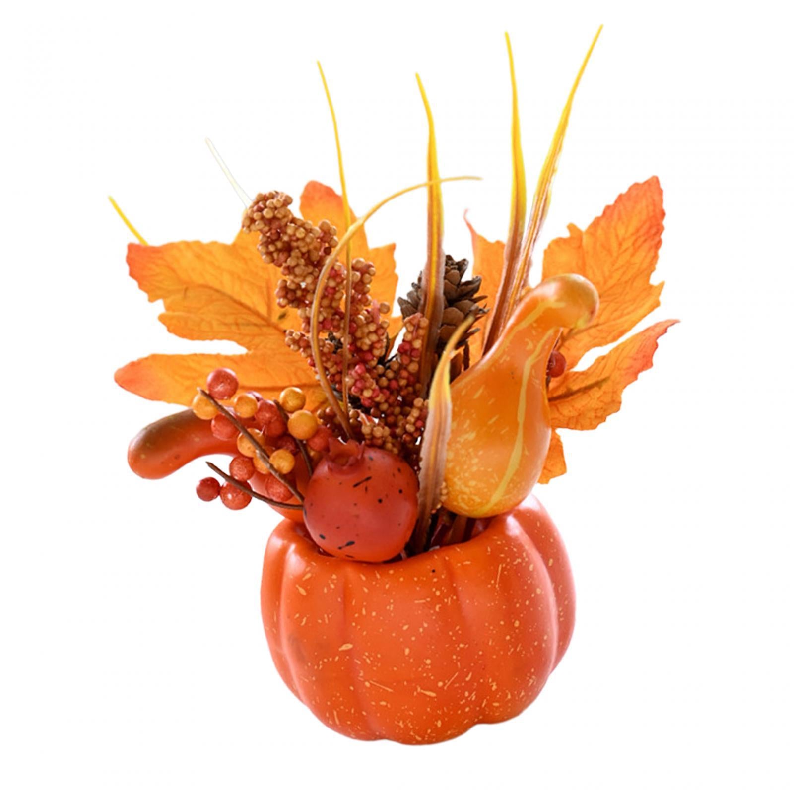 Artificial Pumpkin Flower Autumn Floral Arrangement Fall Pumpkin Centerpiece B