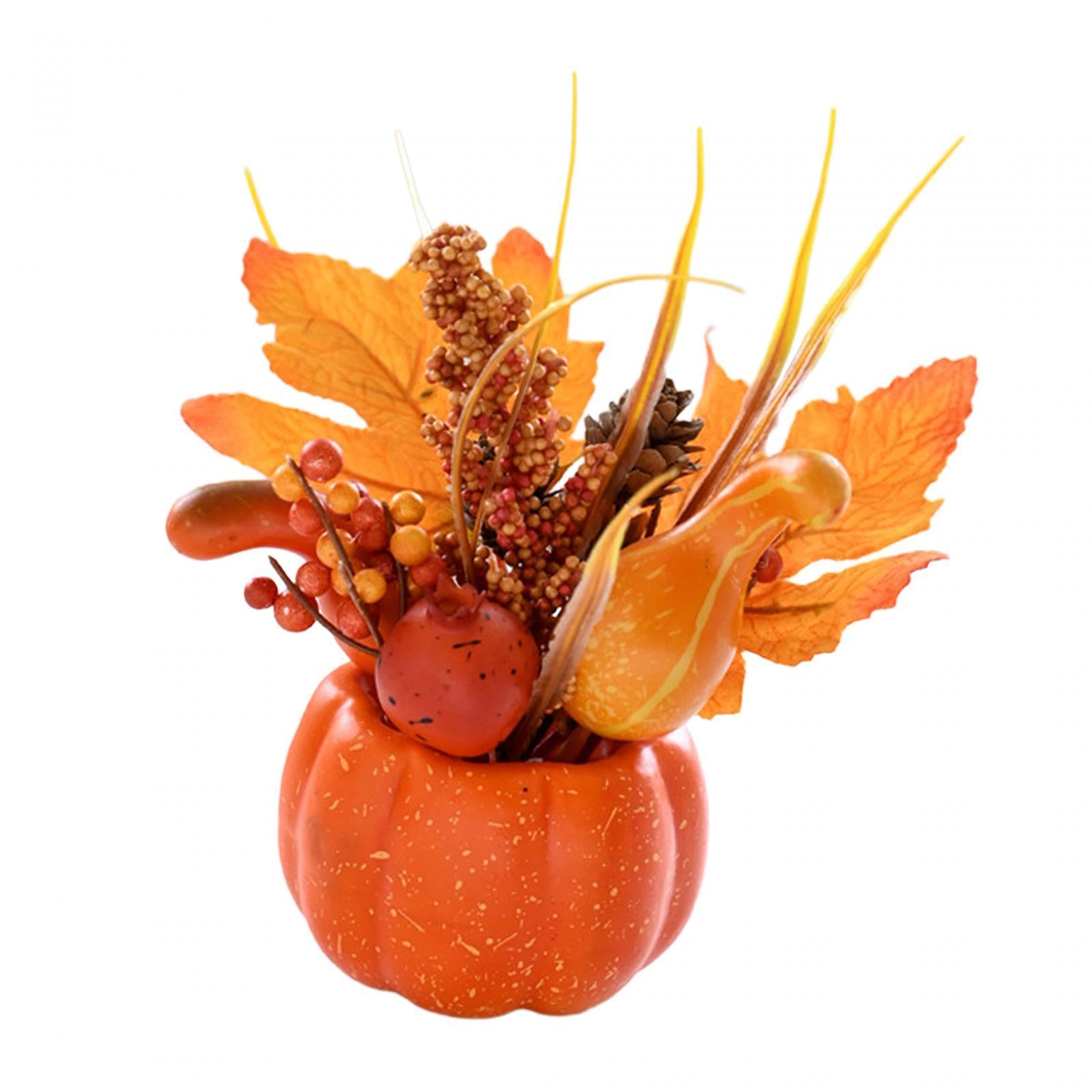 Artificial Pumpkin Flower Autumn Floral Arrangement Fall Pumpkin Centerpiece B