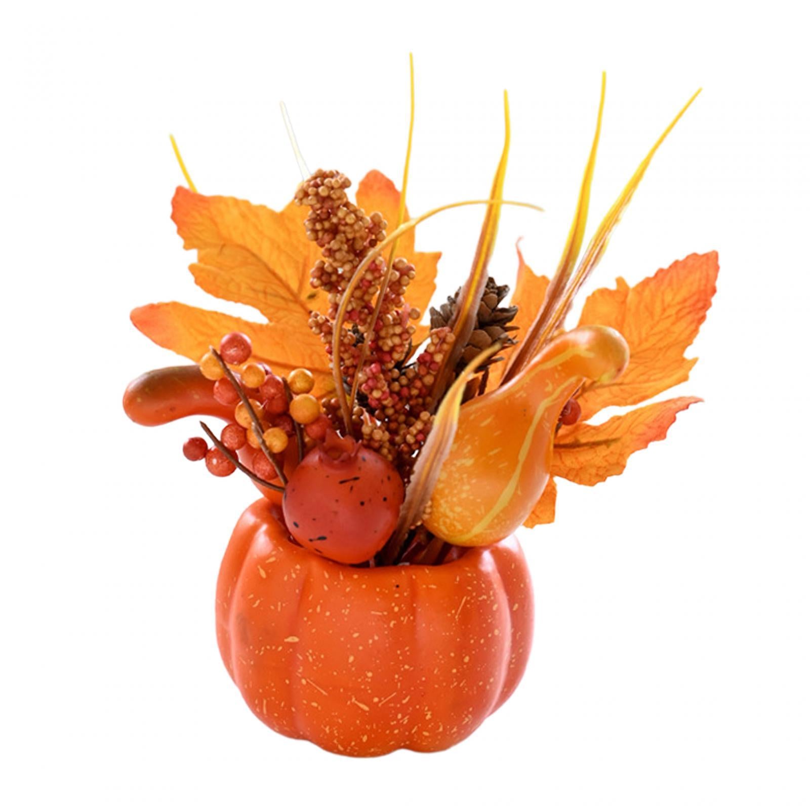 Artificial Pumpkin Flower Autumn Floral Arrangement Fall Pumpkin Centerpiece B