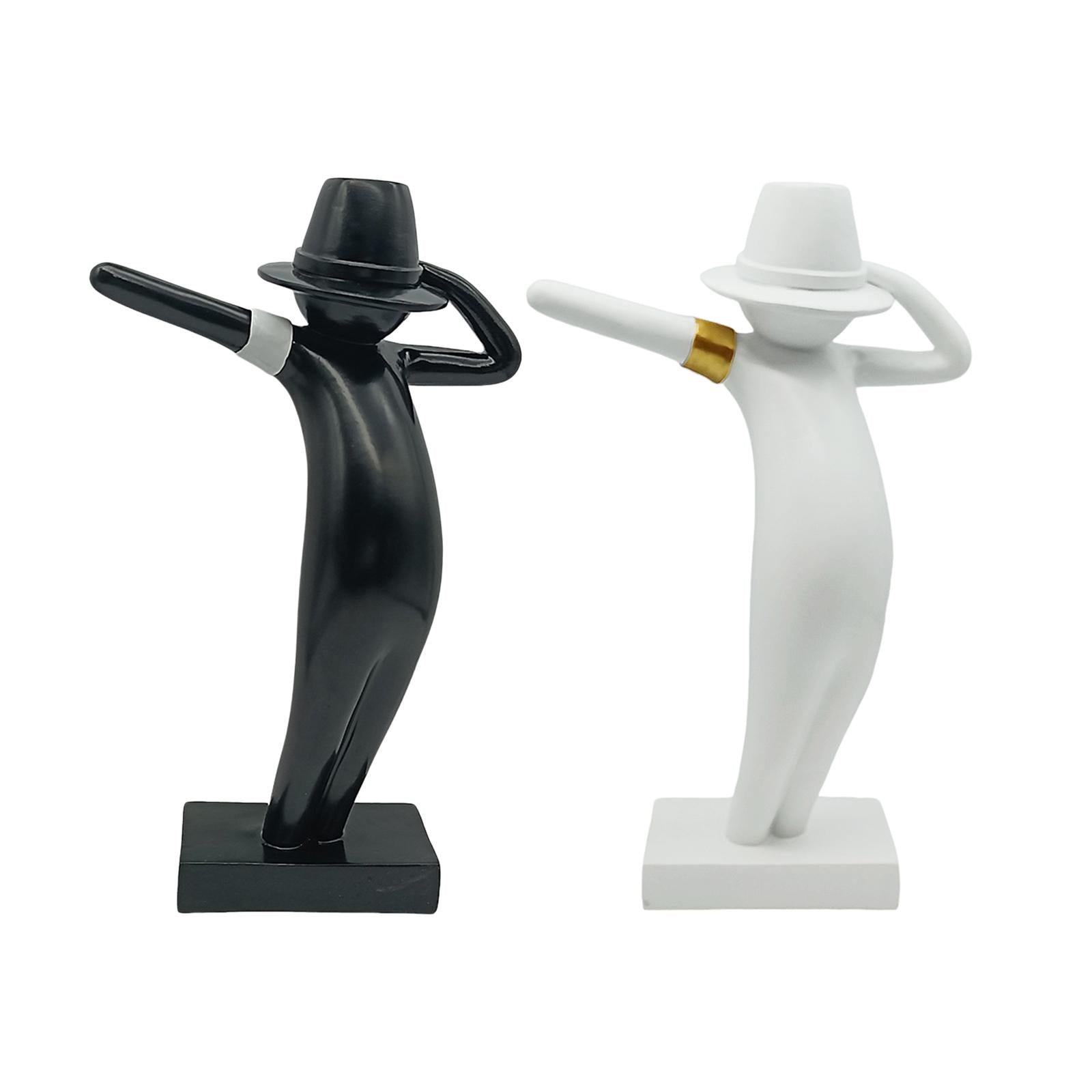 Abstract Character Sculpture Modern Creative for Bookshelf Entryway Desktop Black