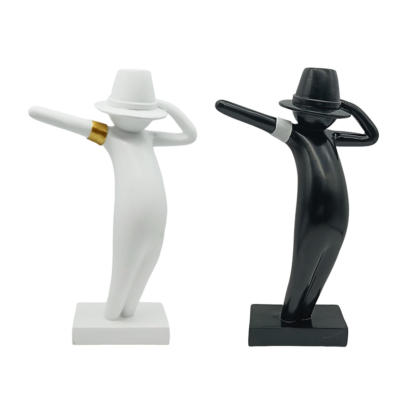 Abstract Character Sculpture Modern Creative for Bookshelf Entryway Desktop Black