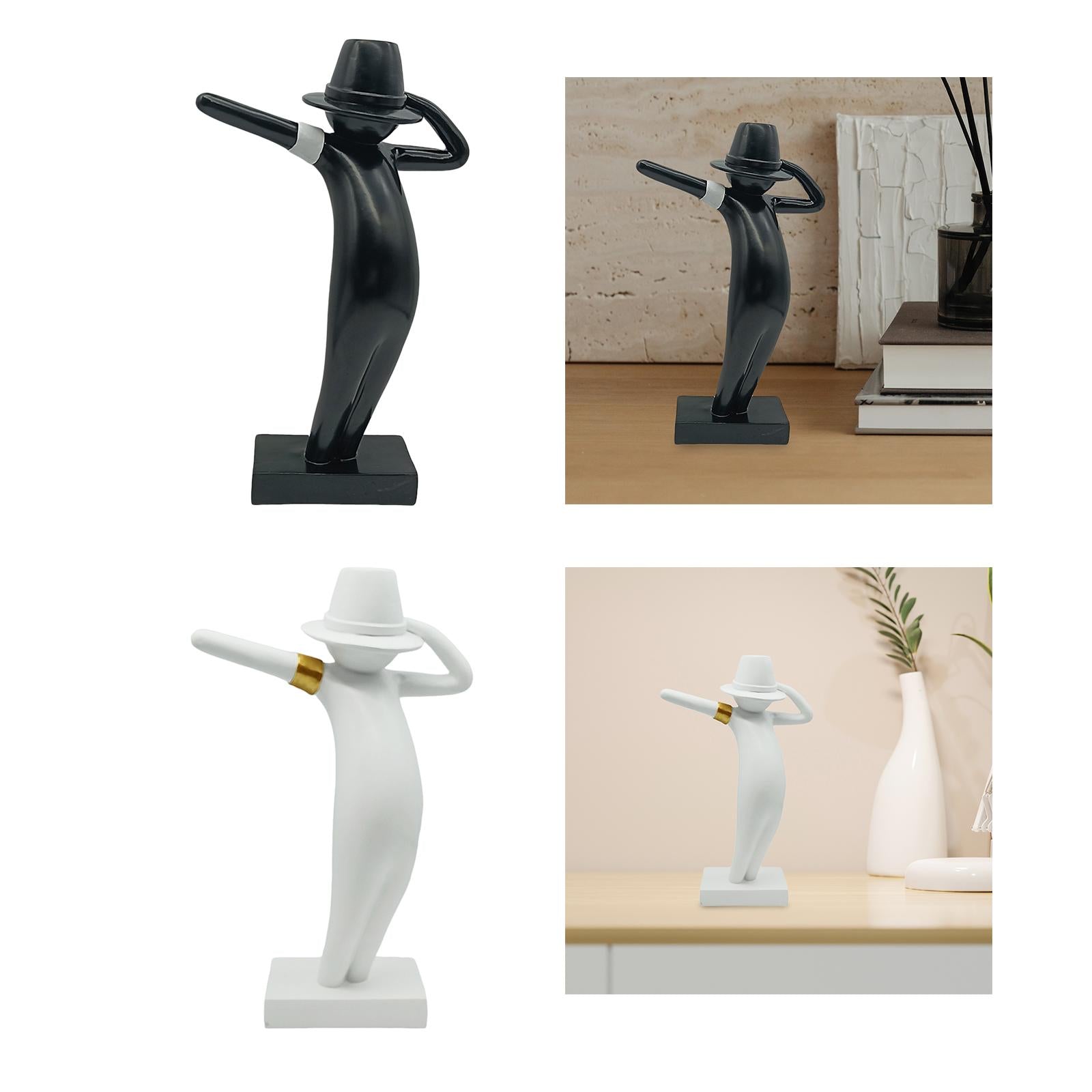 Abstract Character Sculpture Modern Creative for Bookshelf Entryway Desktop Black
