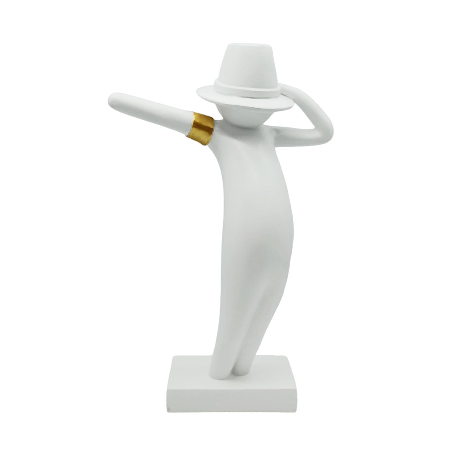 Abstract Character Sculpture Modern Creative for Bookshelf Entryway Desktop White