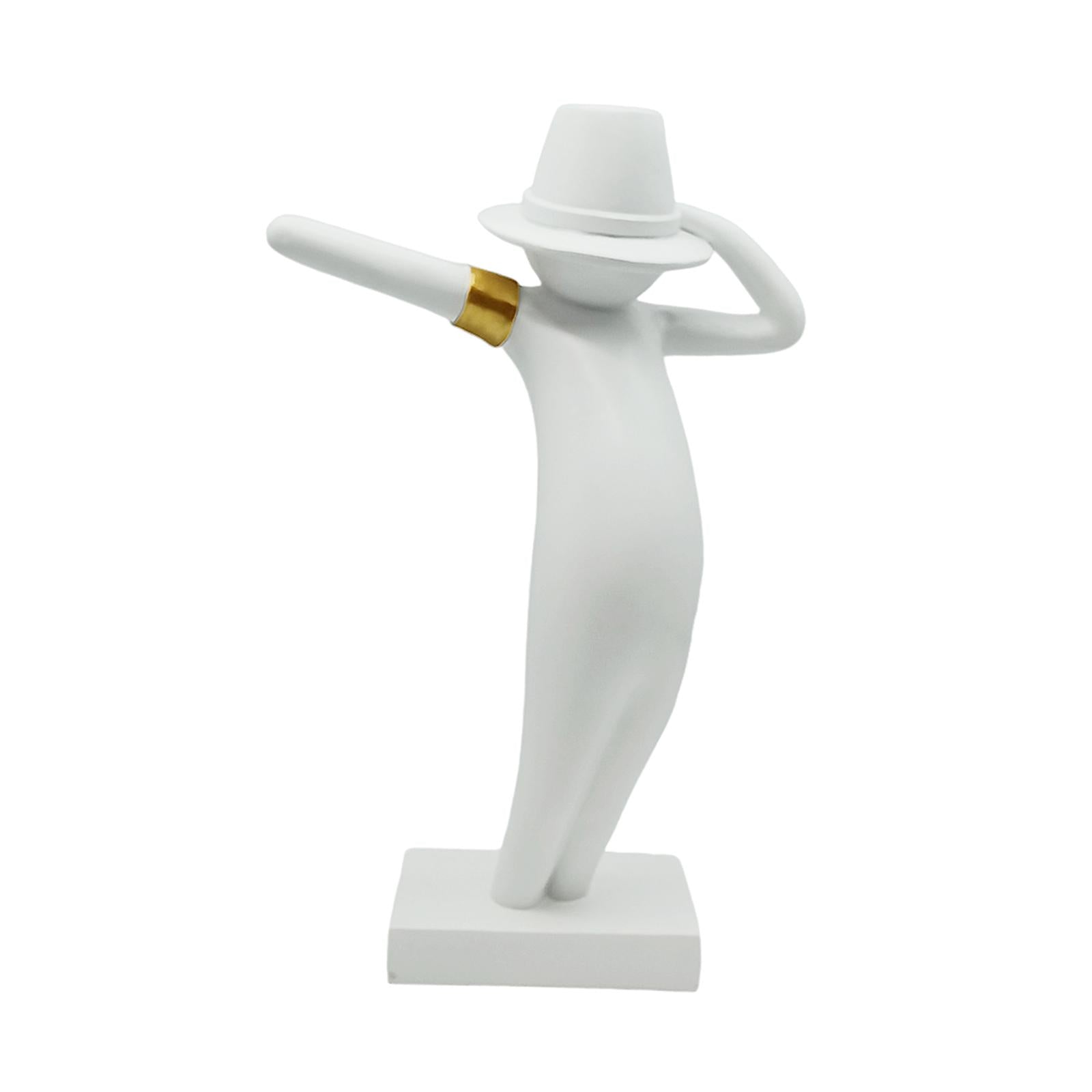 Abstract Character Sculpture Modern Creative for Bookshelf Entryway Desktop White